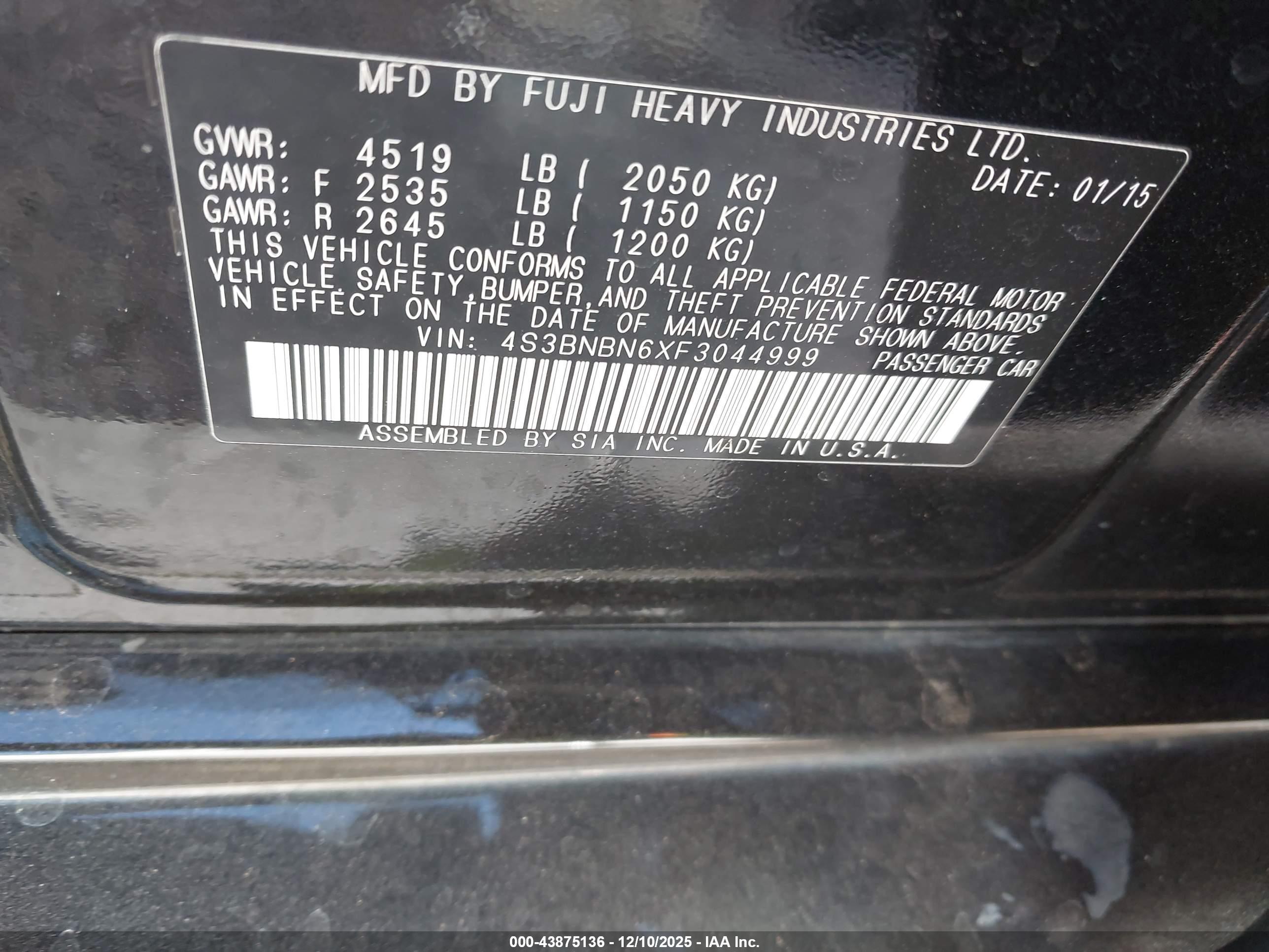 SUBARU LEGACY image 9