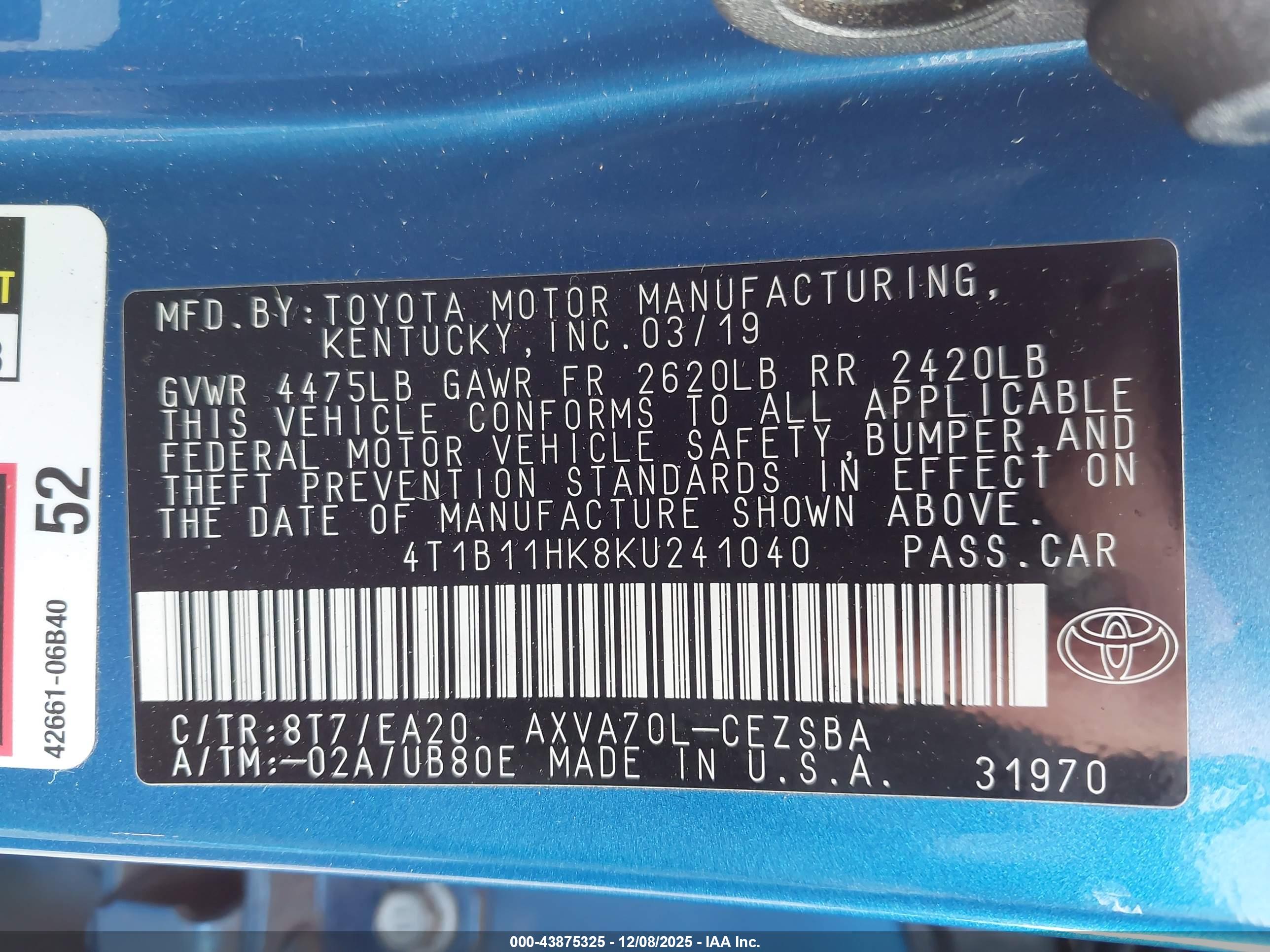 TOYOTA CAMRY image 9