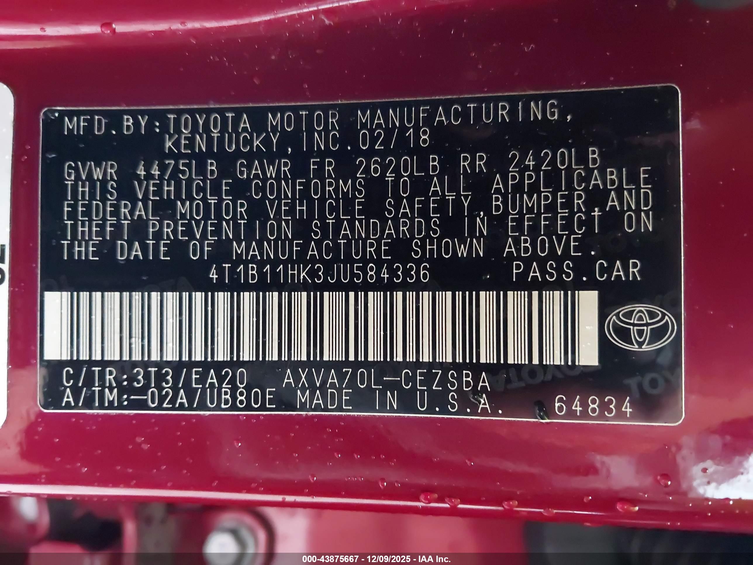 TOYOTA CAMRY image 9