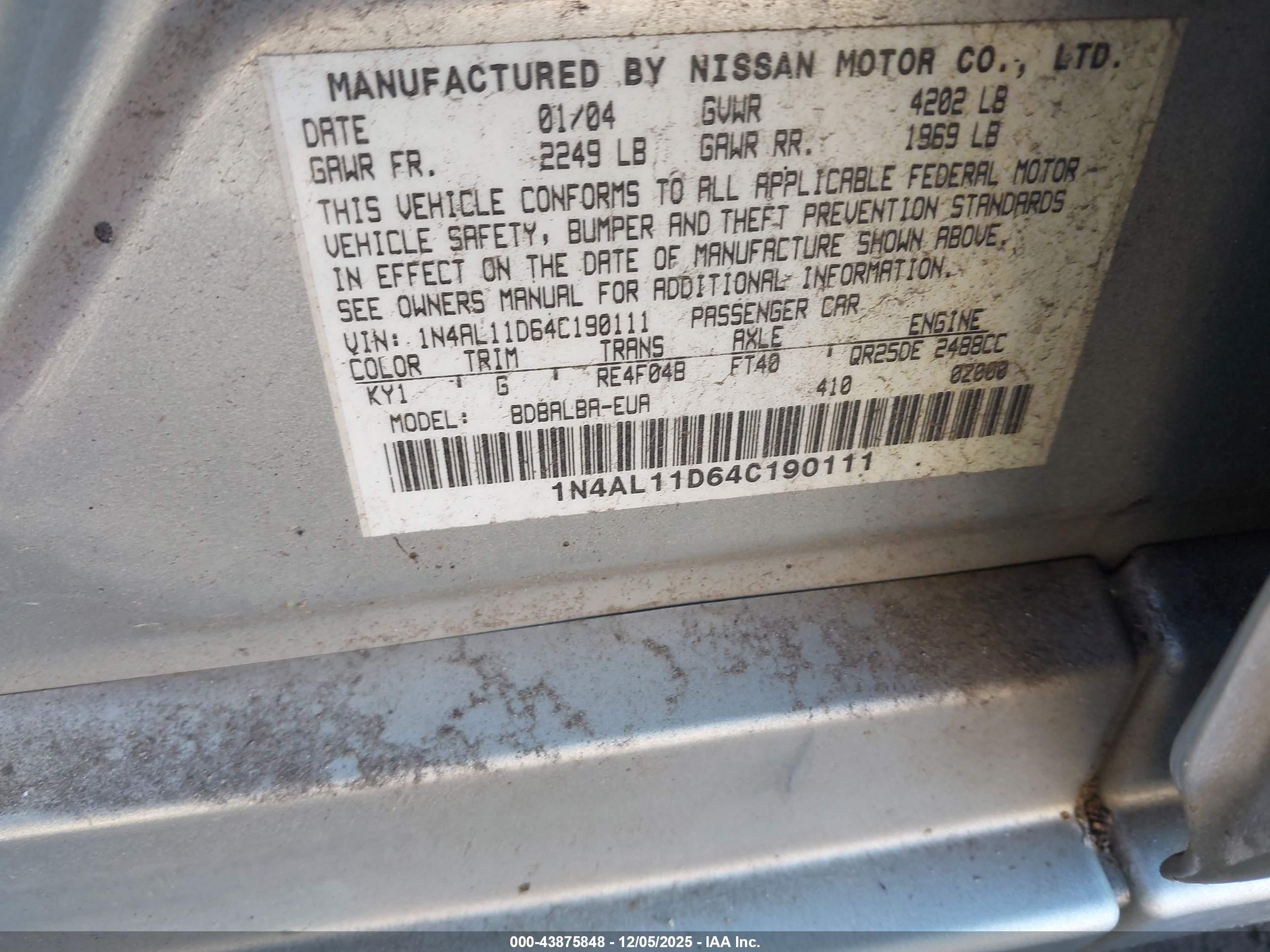 NISSAN ALTIMA image 9