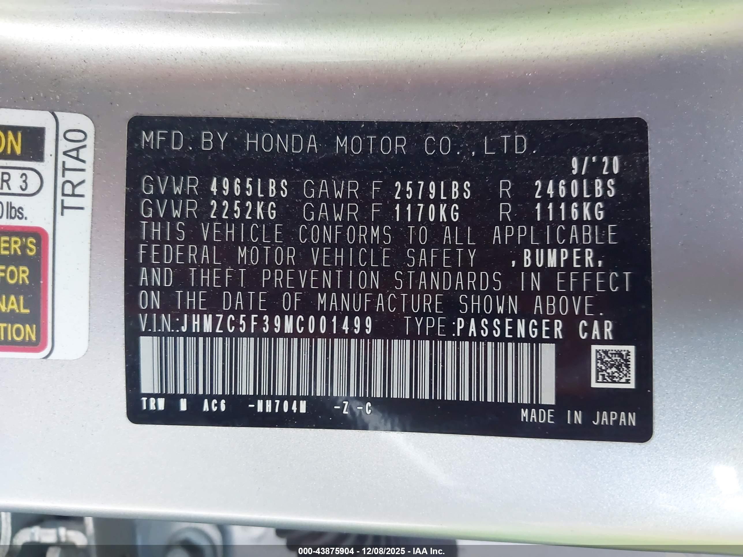 HONDA CLARITY image 9