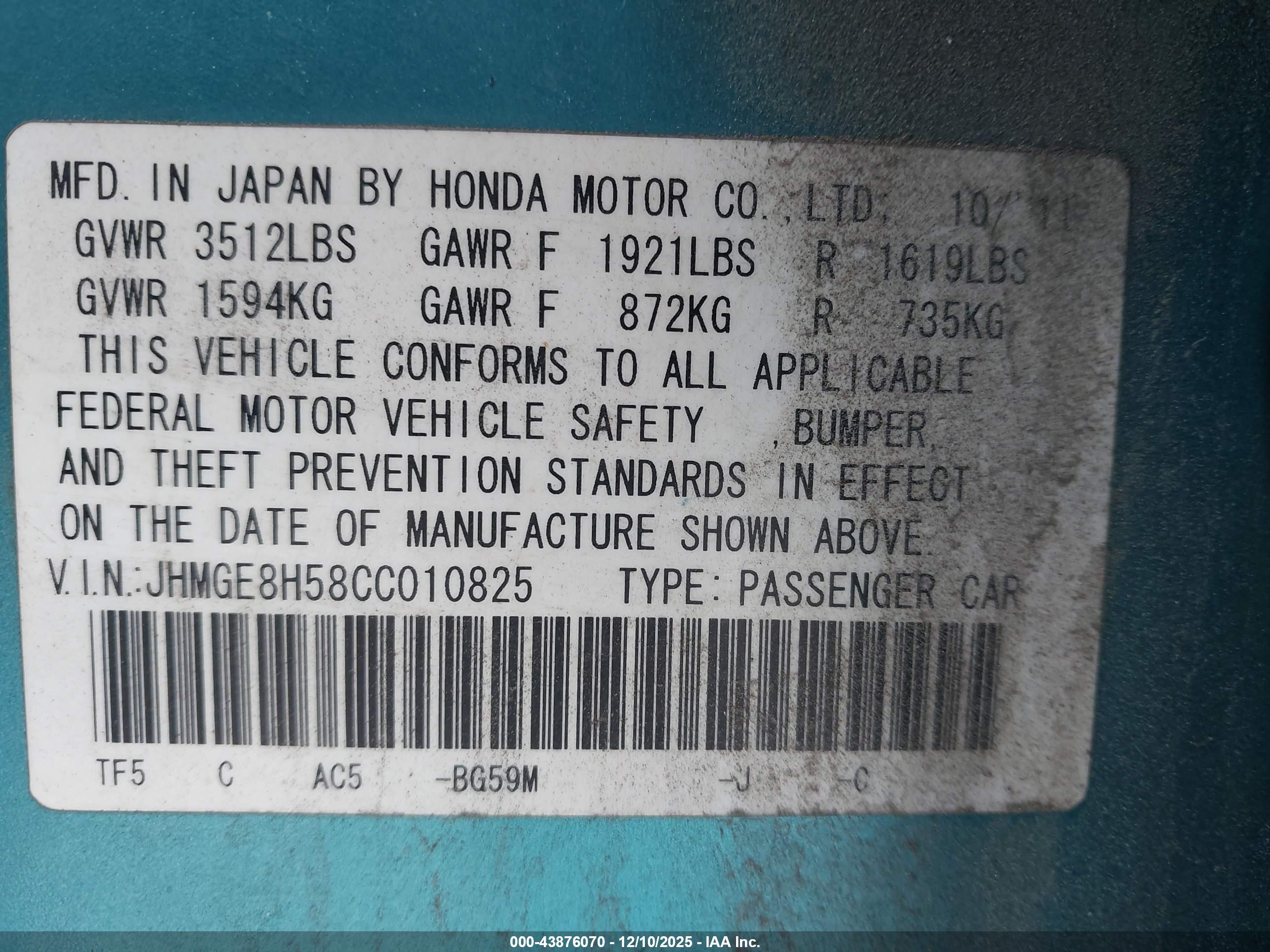 HONDA FIT image 9