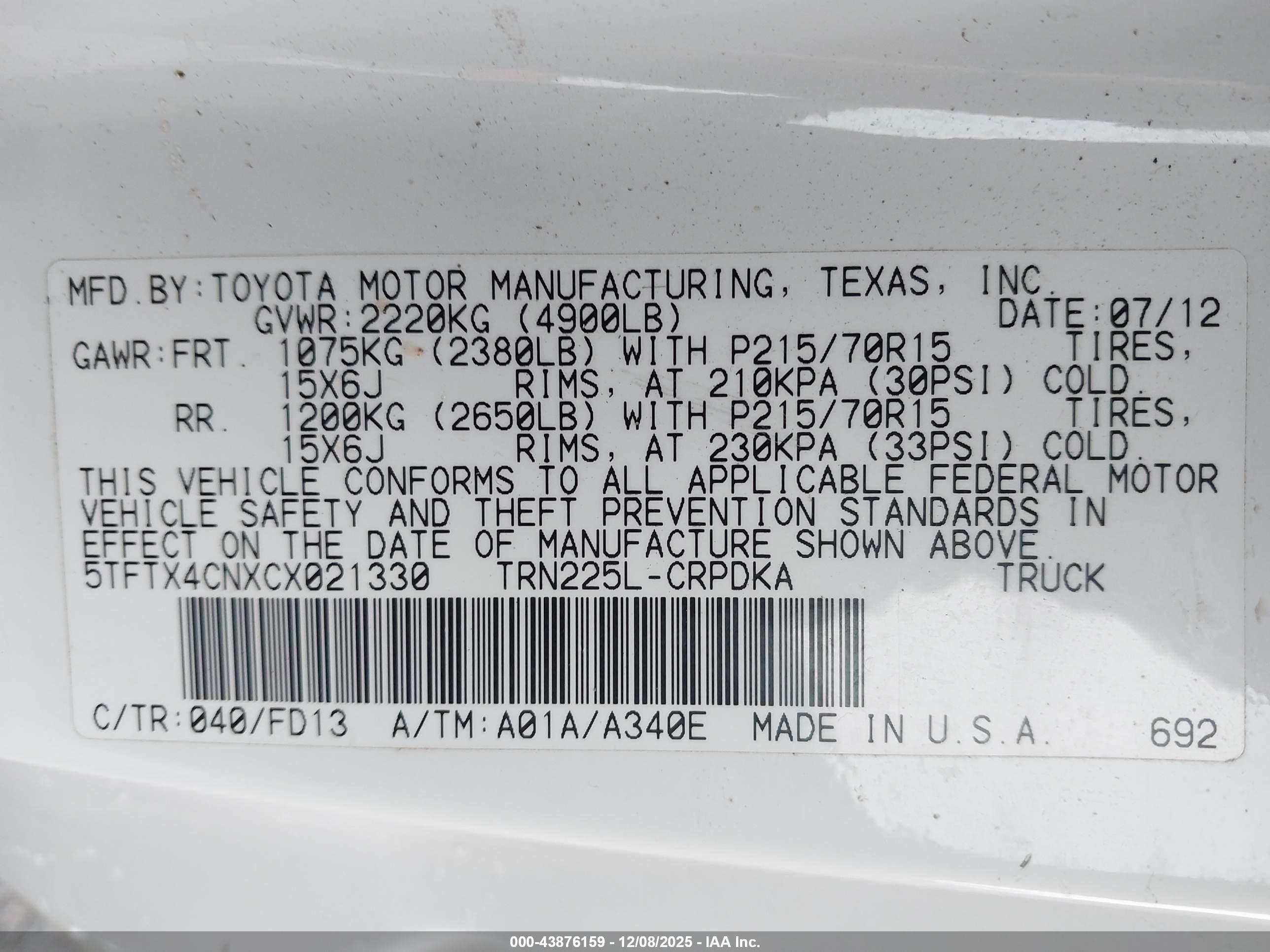 TOYOTA TACOMA image 9