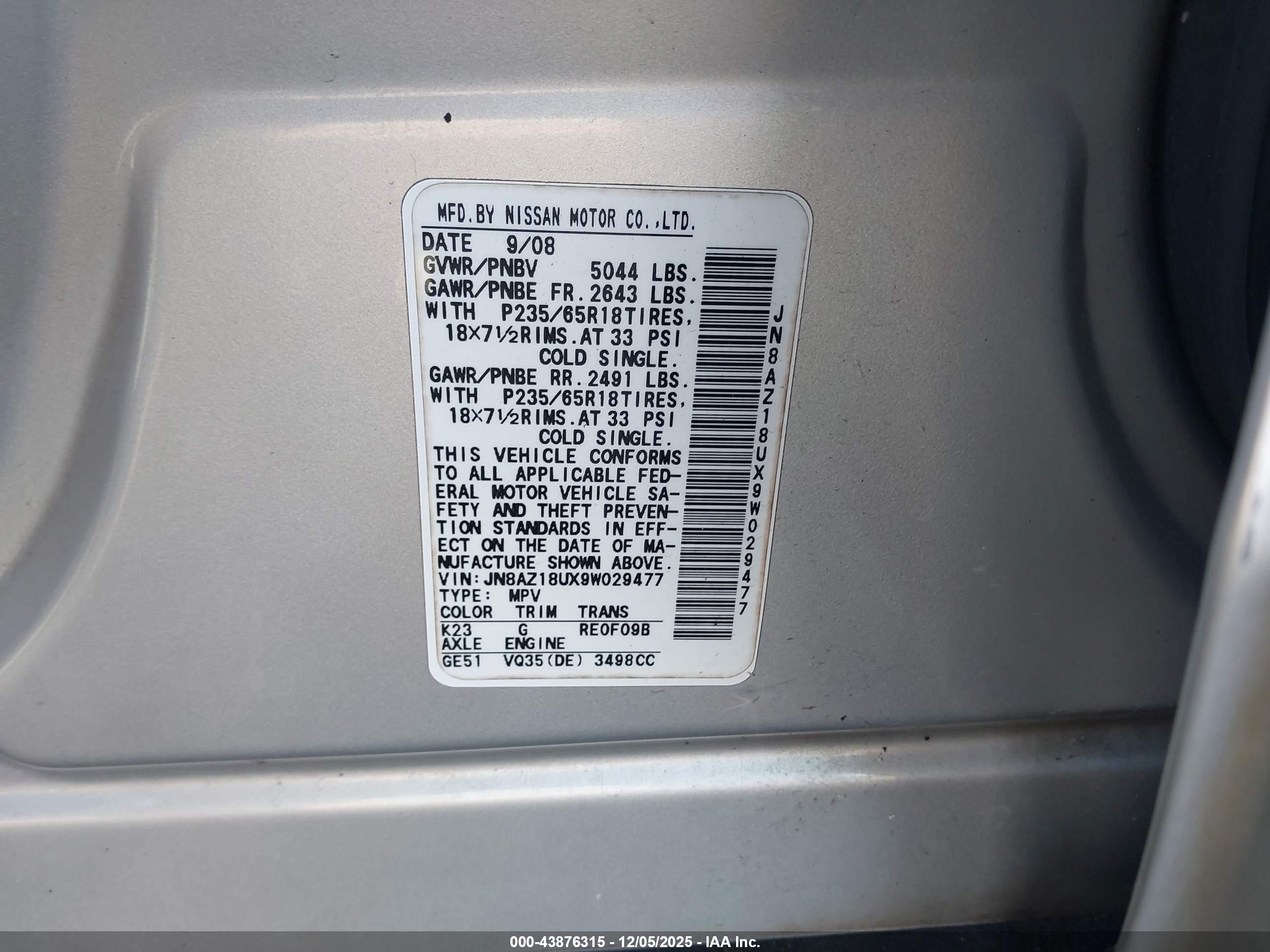 NISSAN MURANO image 9