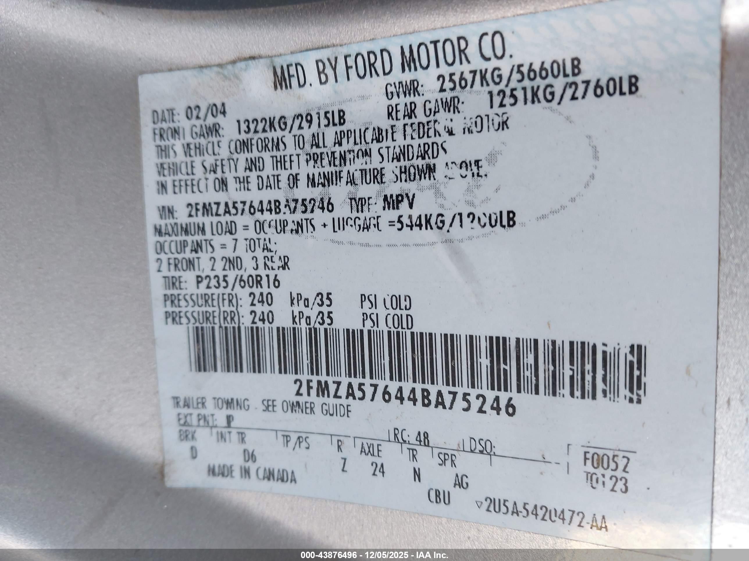 FORD FREESTAR image 9