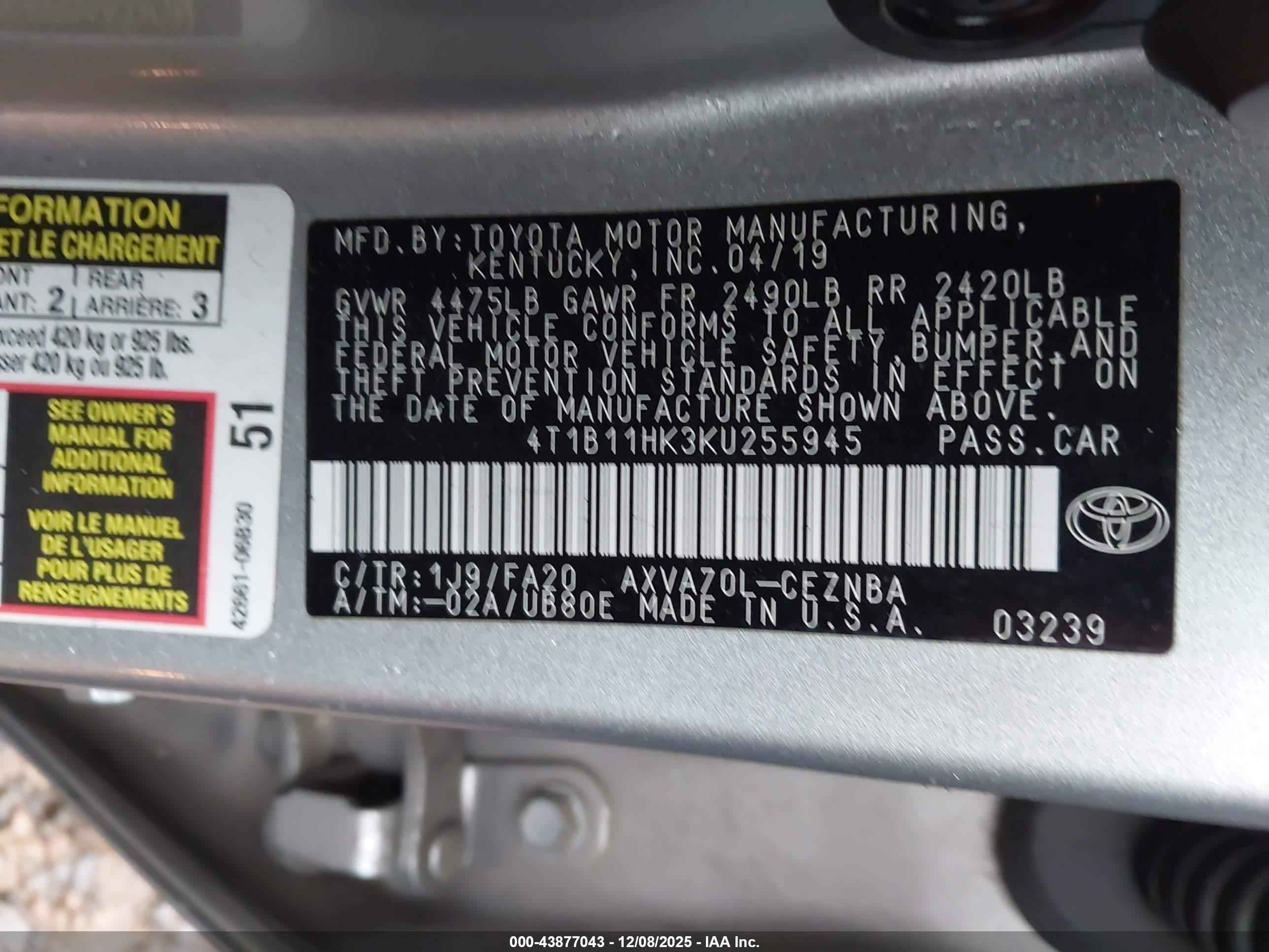 TOYOTA CAMRY image 9