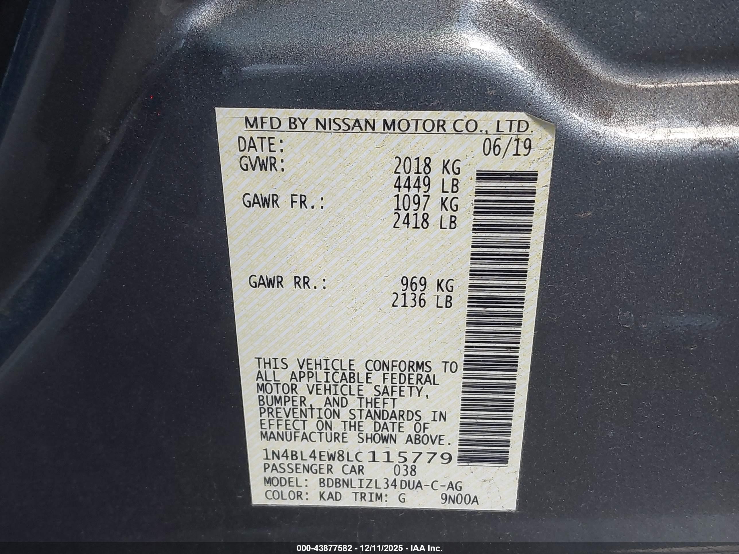 NISSAN ALTIMA image 9
