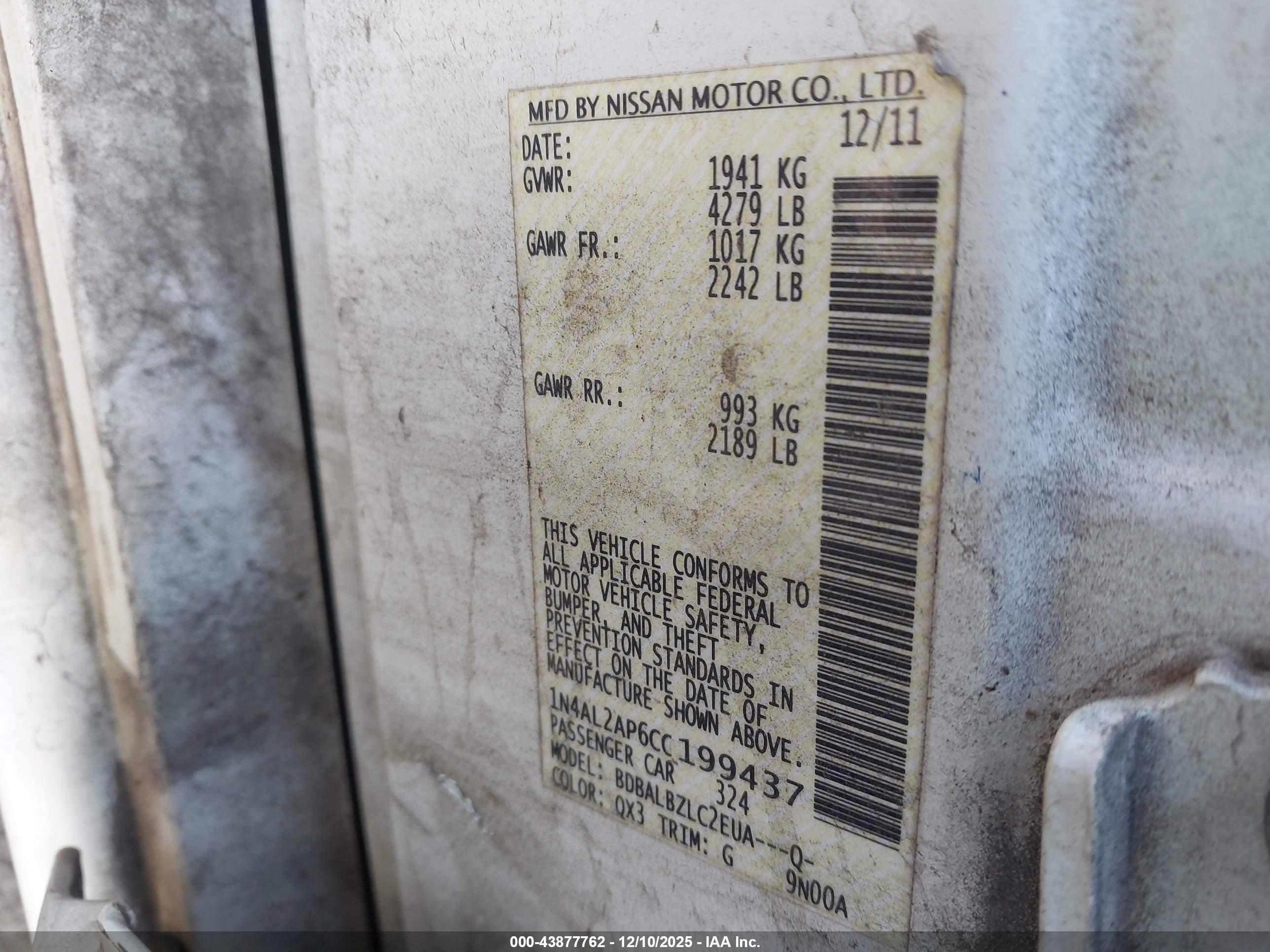 NISSAN ALTIMA image 9