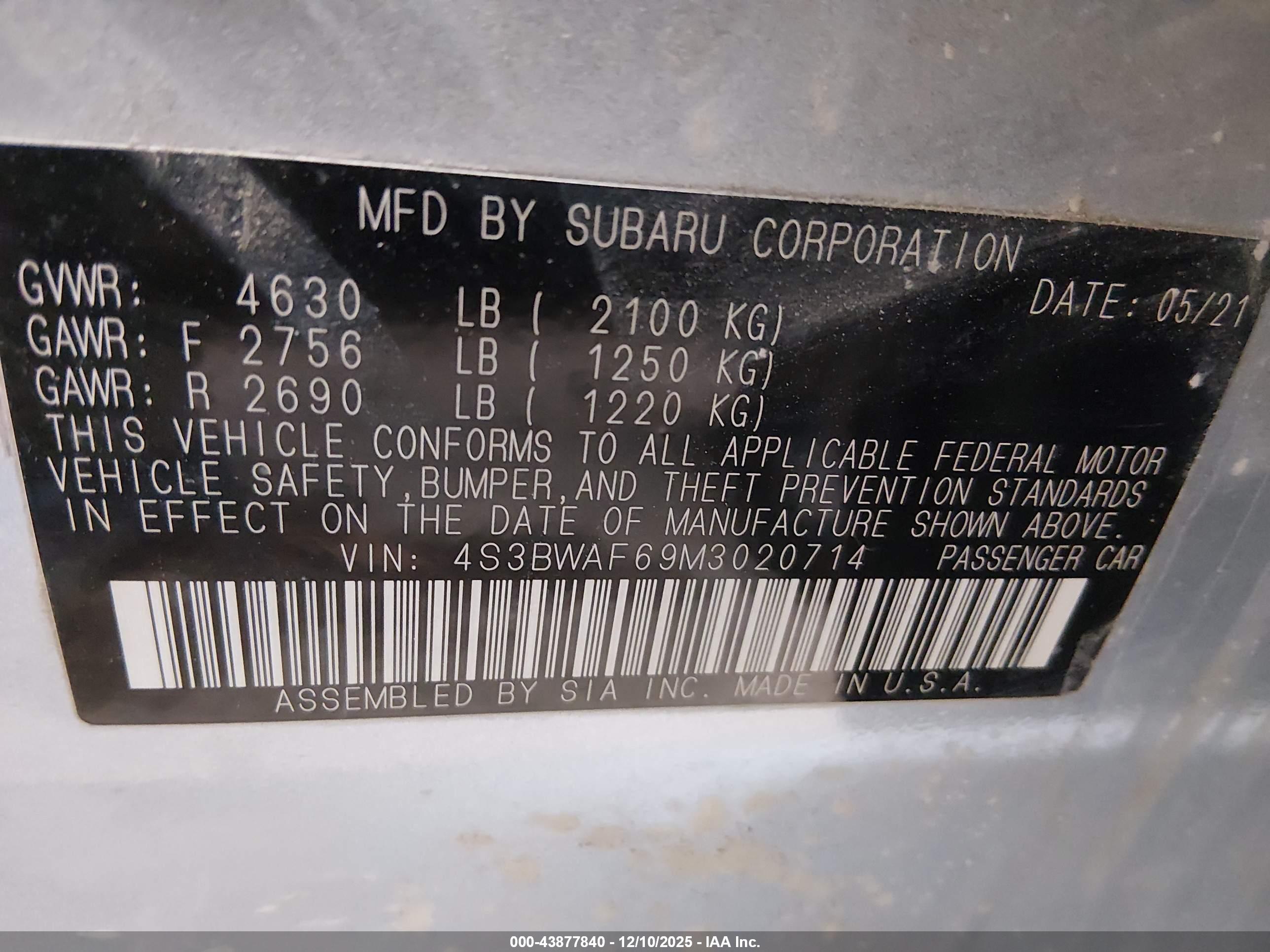 SUBARU LEGACY image 9