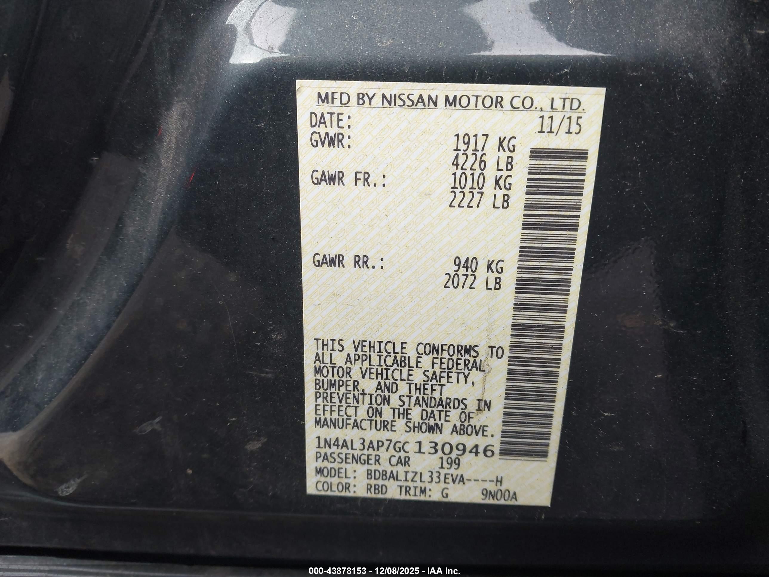 NISSAN ALTIMA image 9