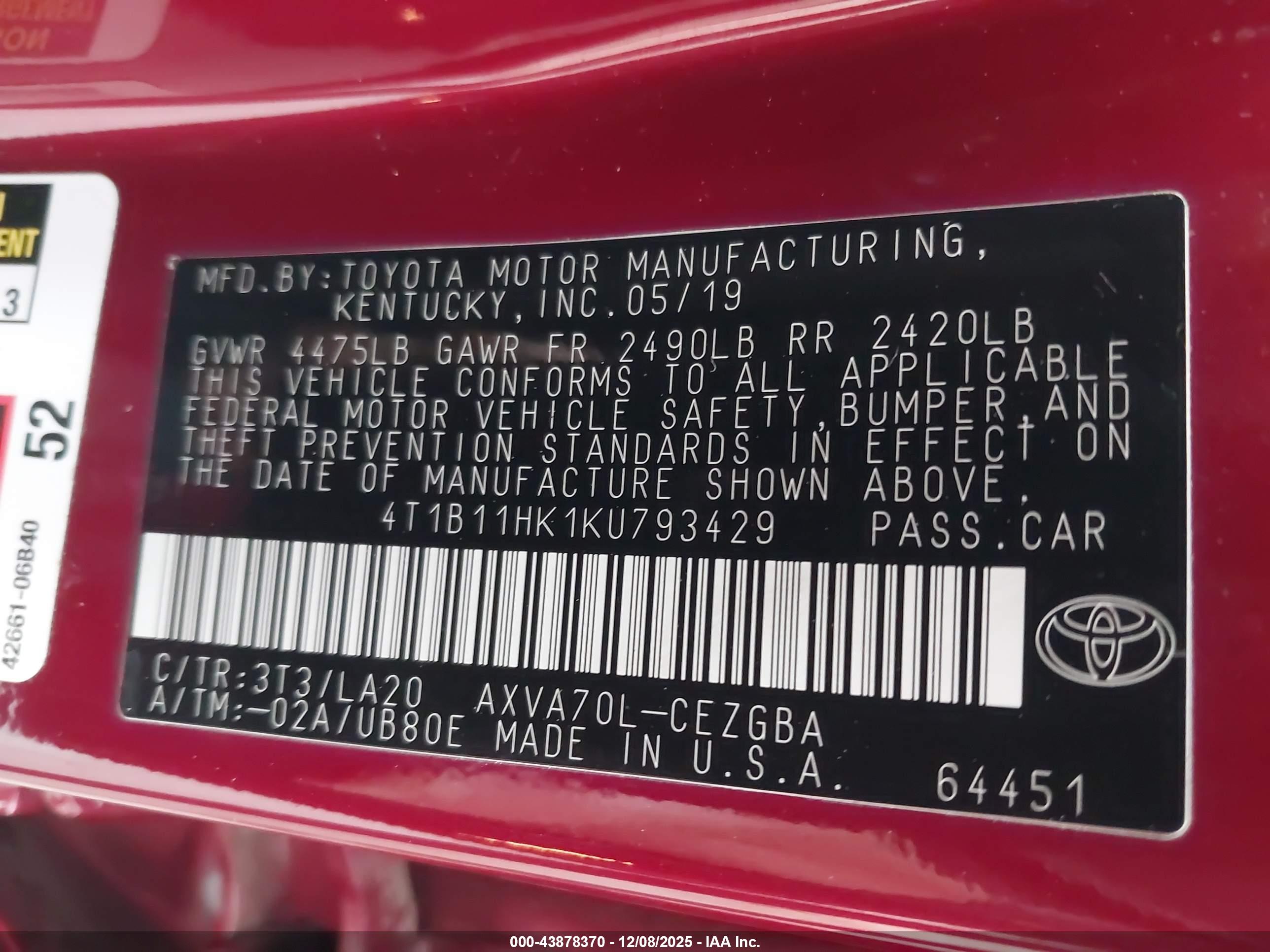 TOYOTA CAMRY image 9