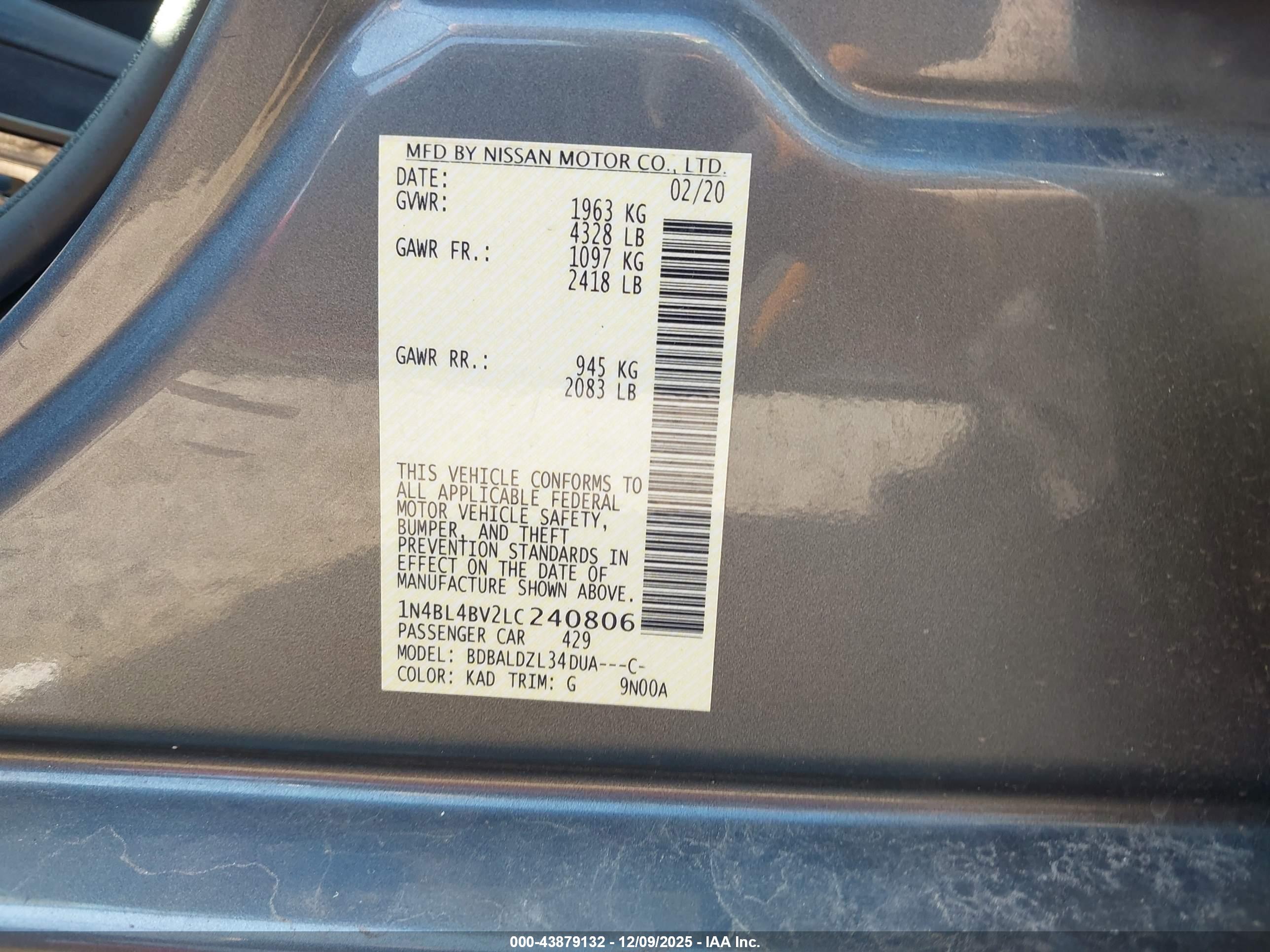 NISSAN ALTIMA image 9