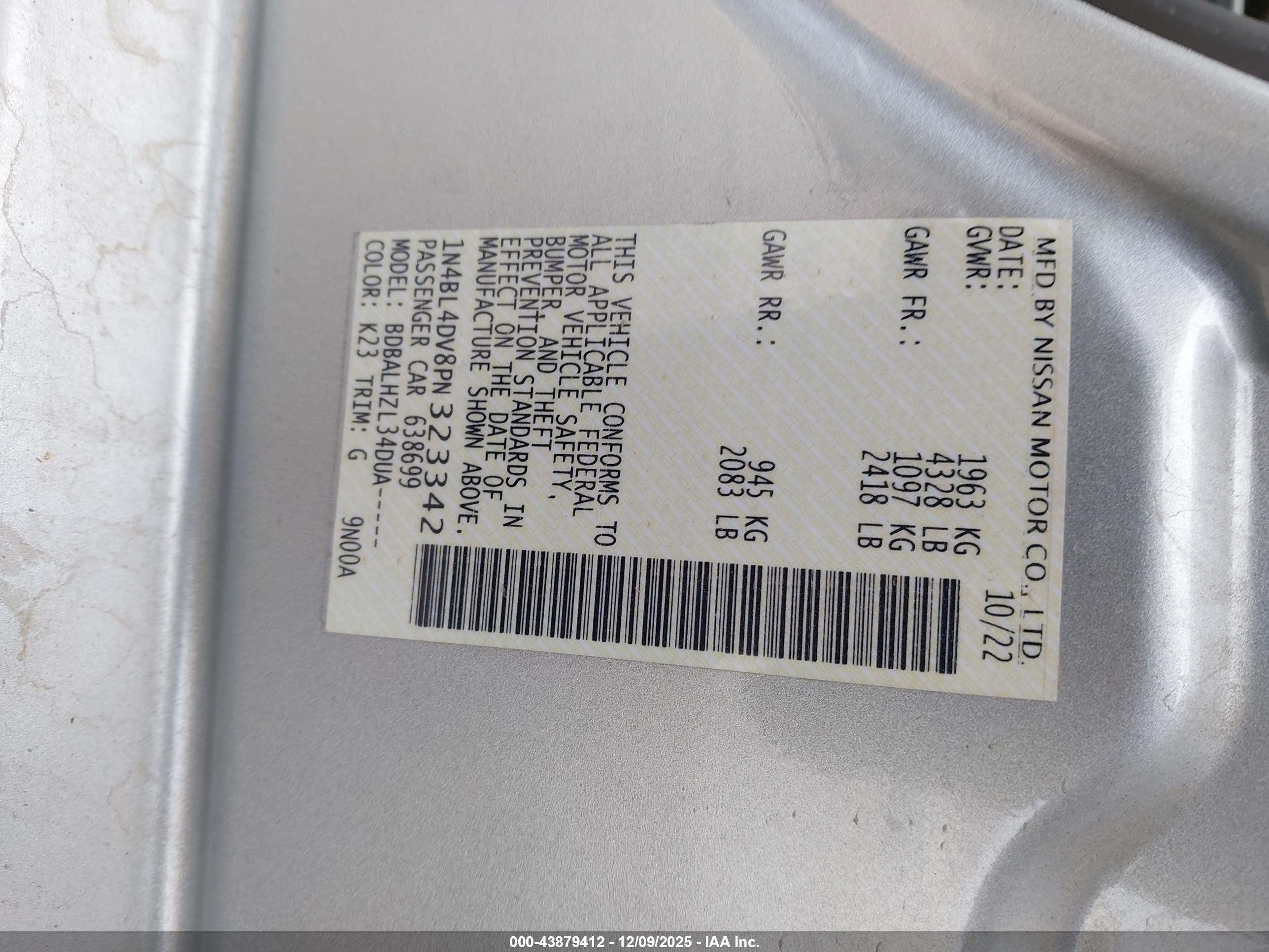 NISSAN ALTIMA image 9
