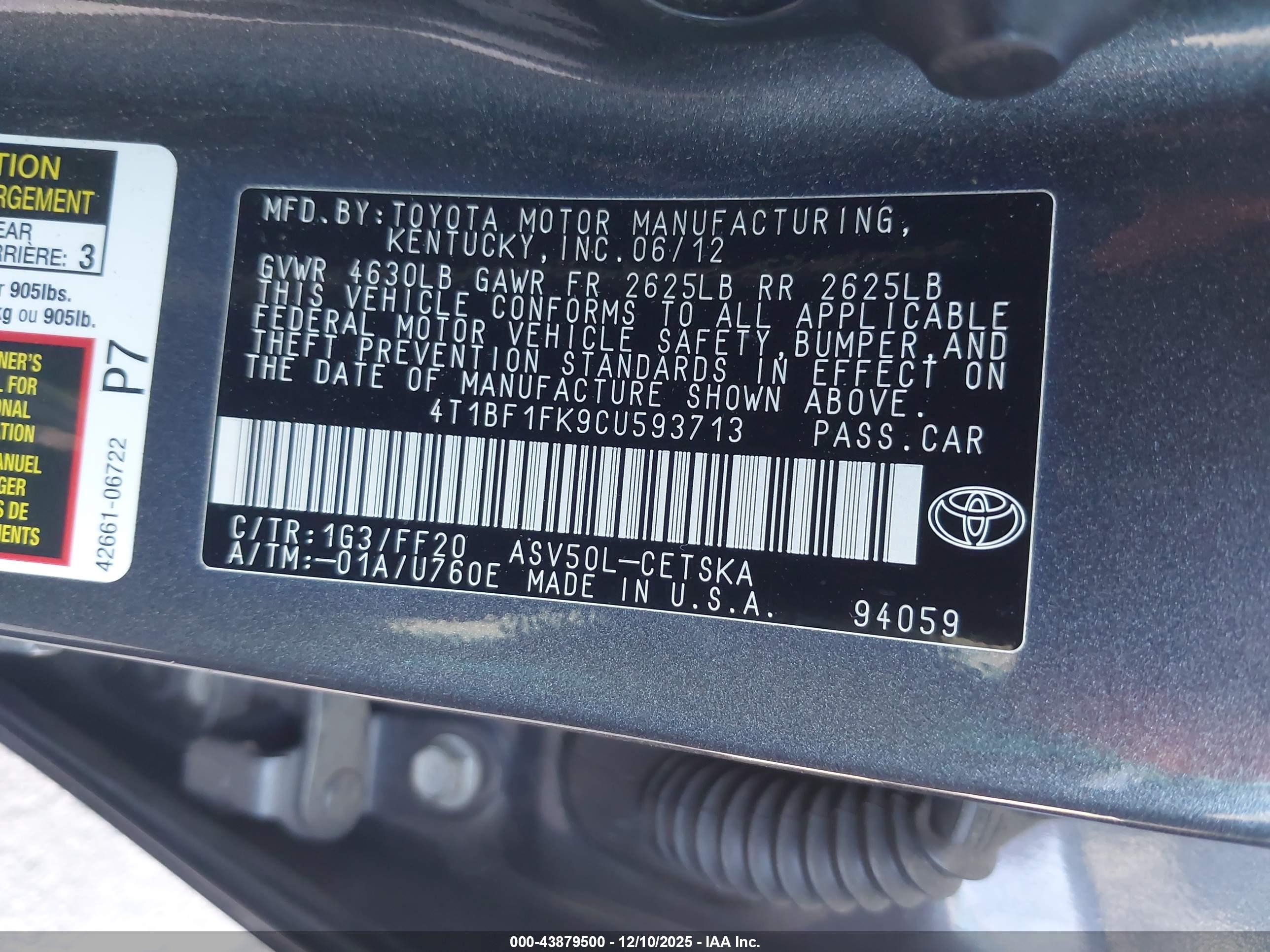 TOYOTA CAMRY image 9
