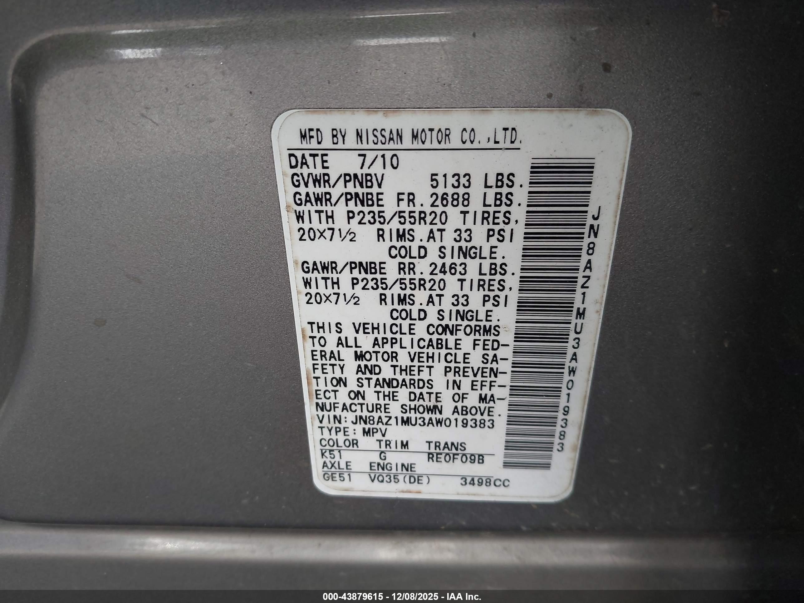 NISSAN MURANO image 9