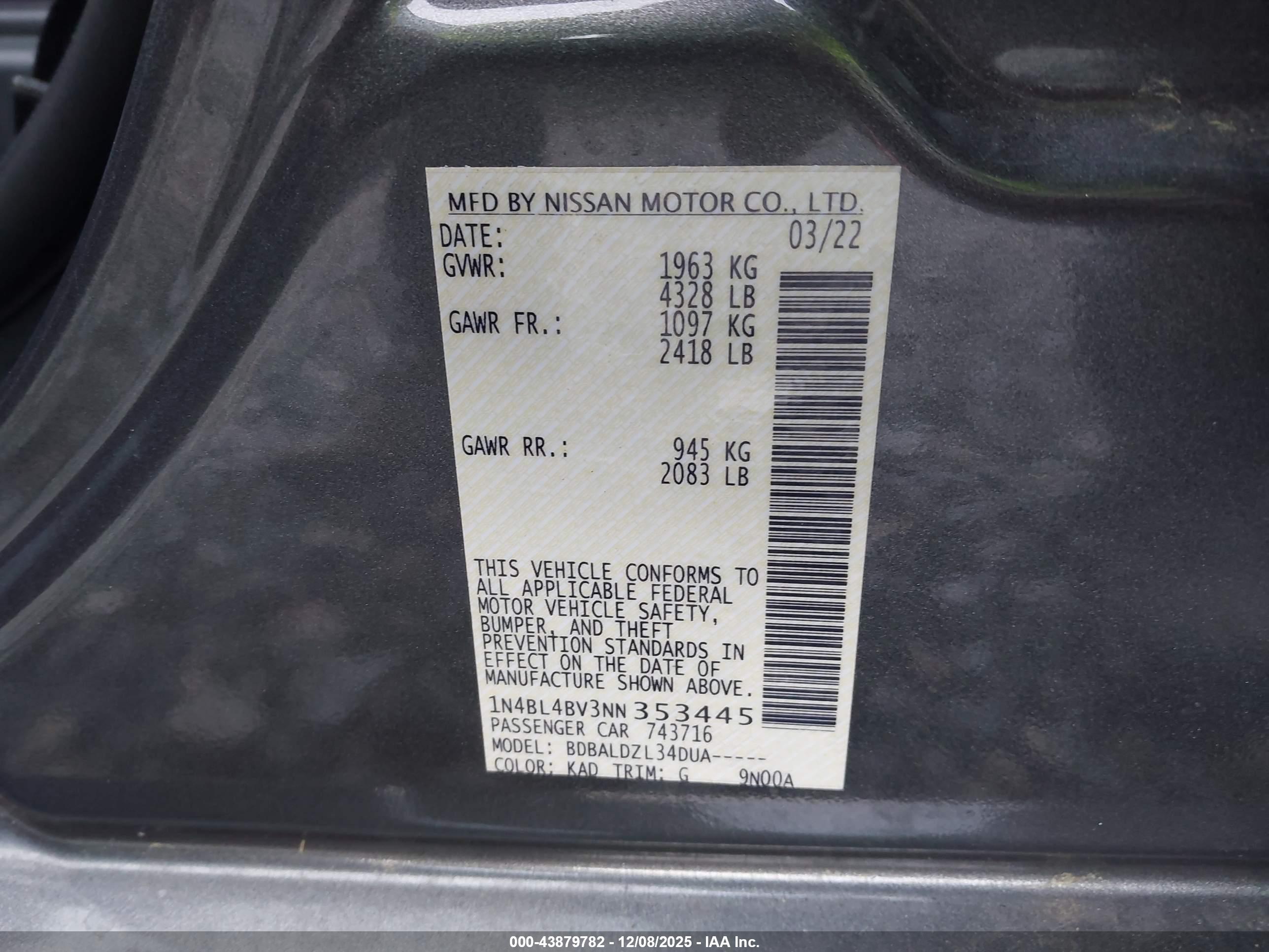 NISSAN ALTIMA image 9