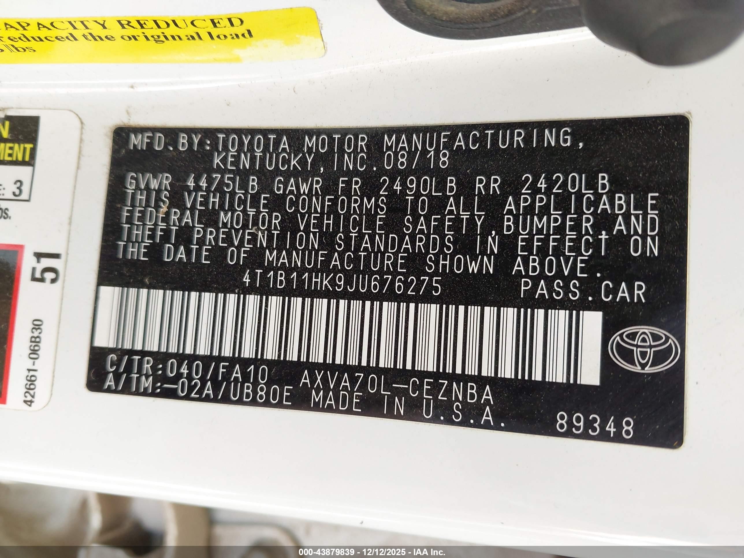 TOYOTA CAMRY image 9