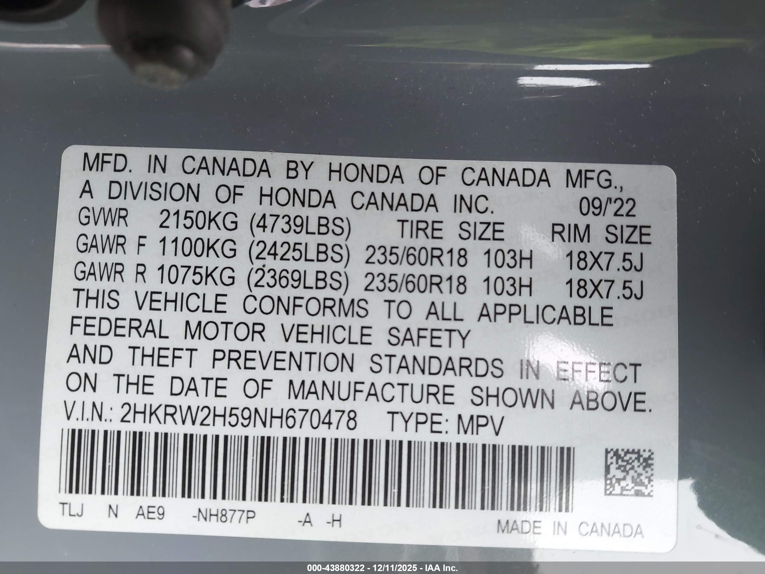 HONDA CR-V image 9