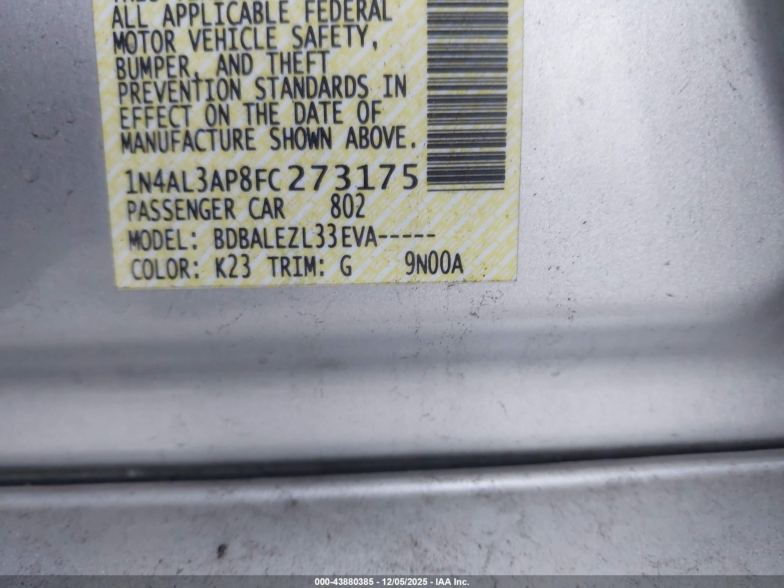 NISSAN ALTIMA image 9