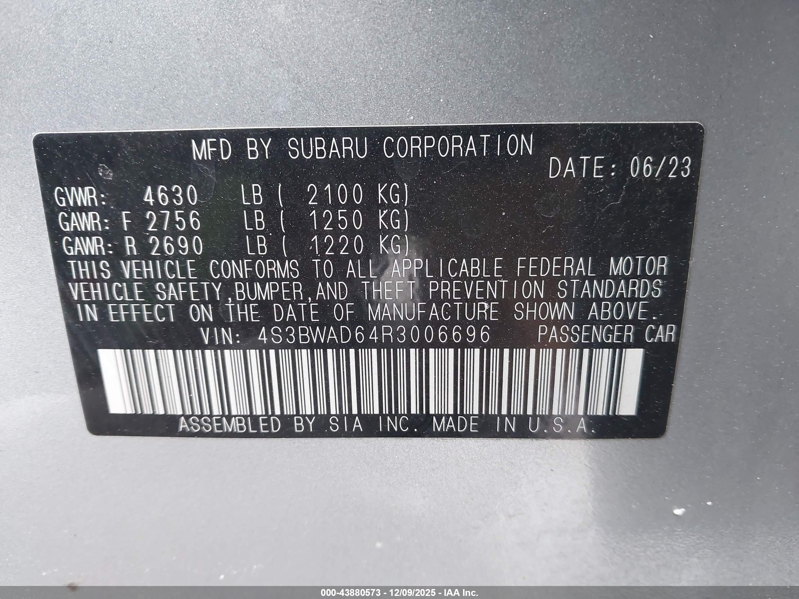 SUBARU LEGACY image 9
