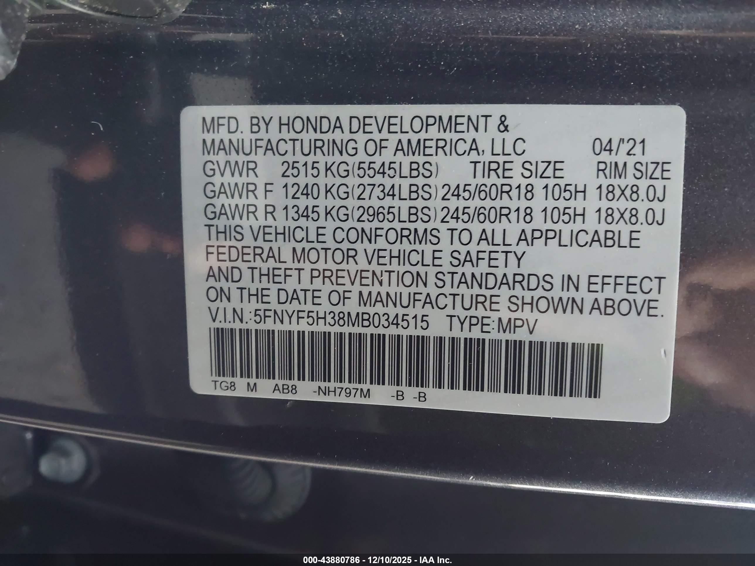 HONDA PILOT image 9