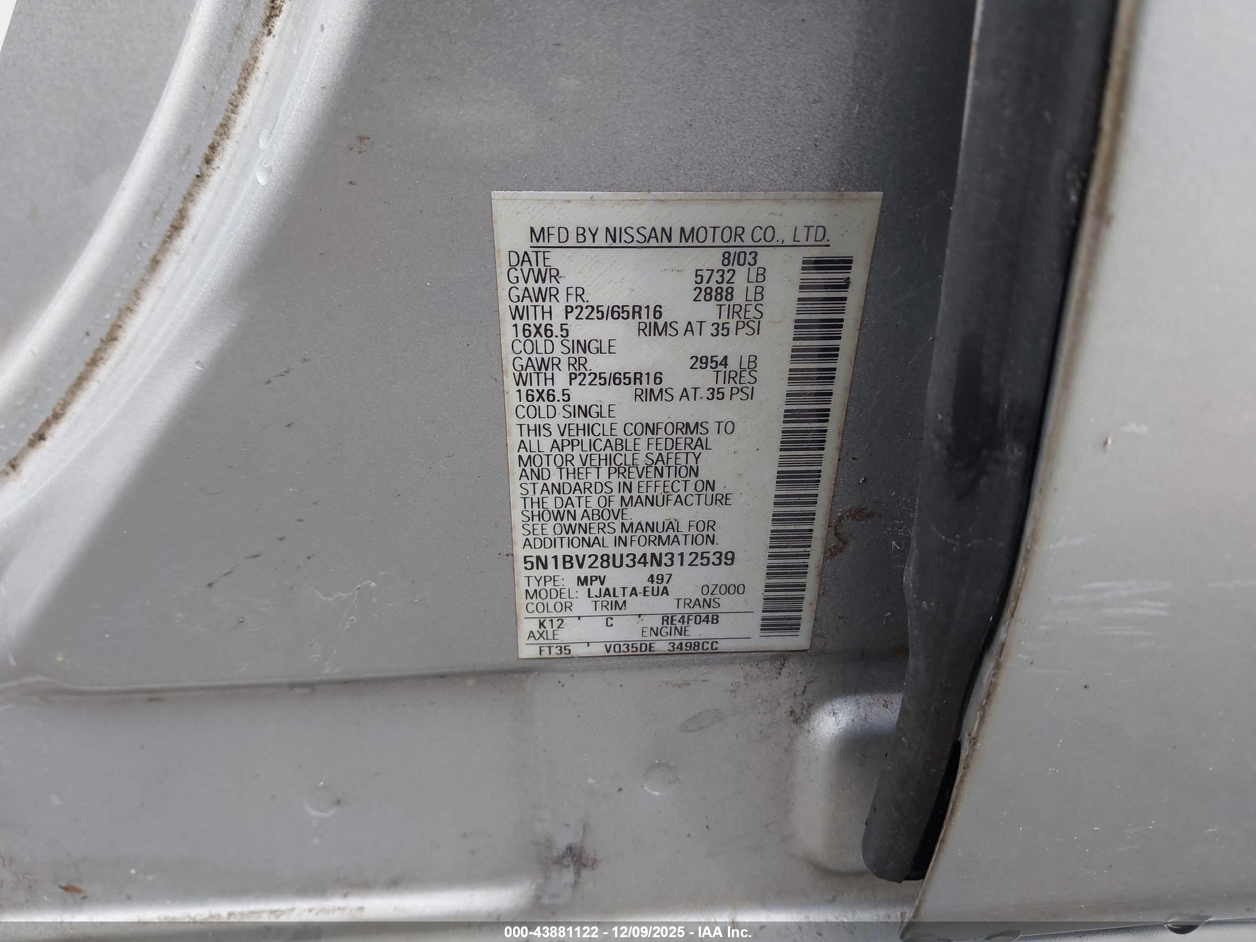 NISSAN QUEST image 9