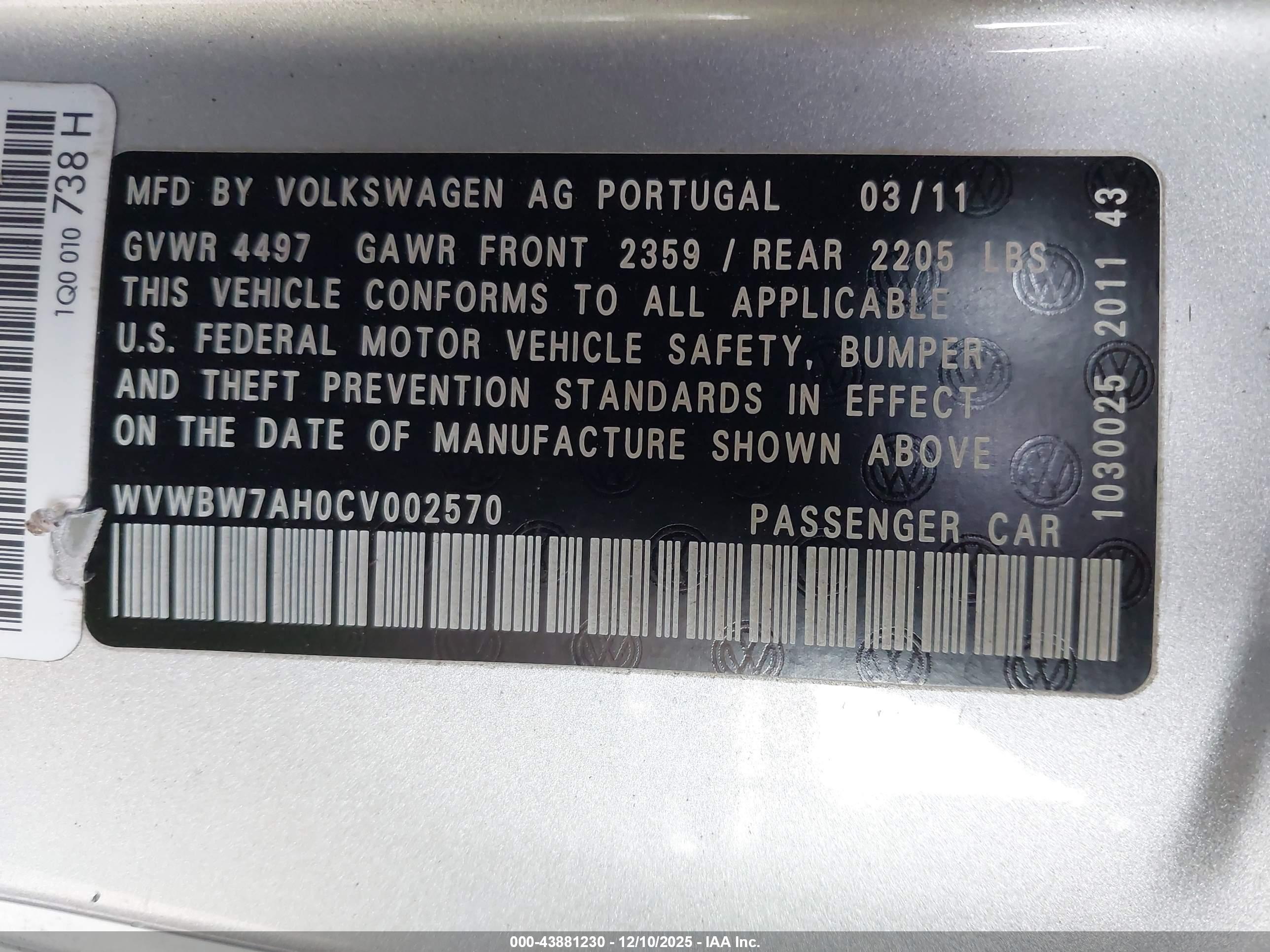 VOLKSWAGEN EOS image 9