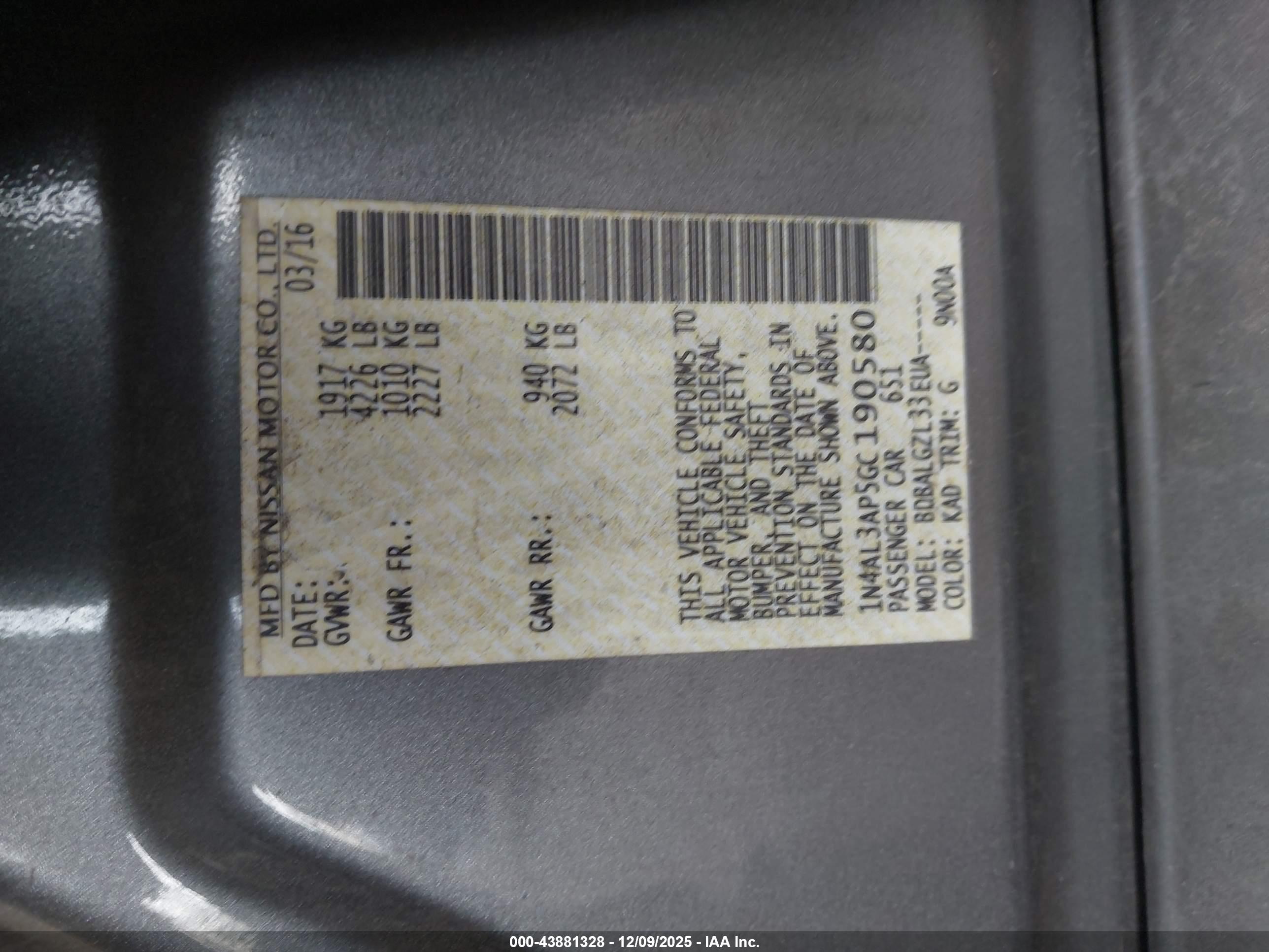 NISSAN ALTIMA image 9