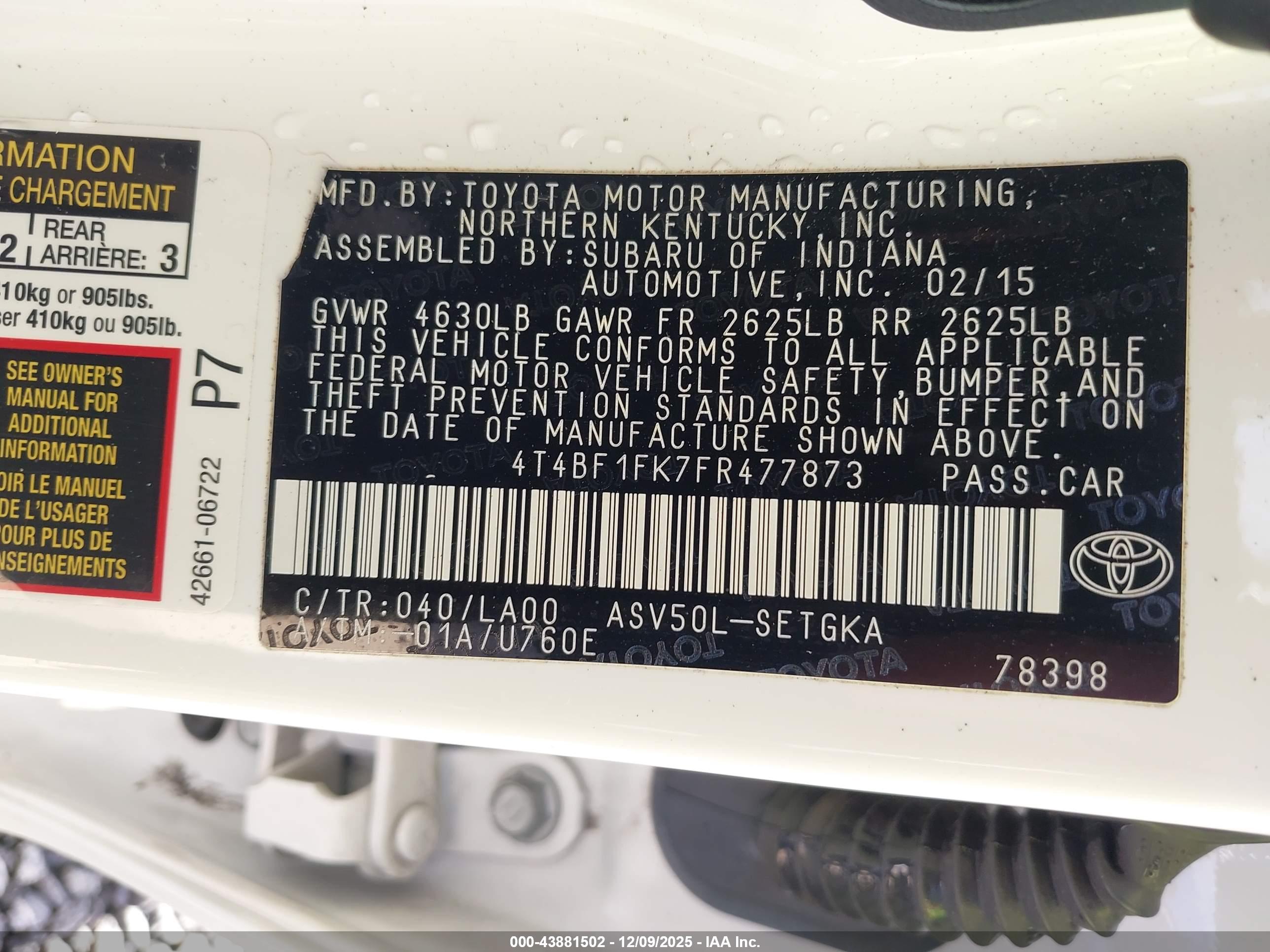TOYOTA CAMRY image 9