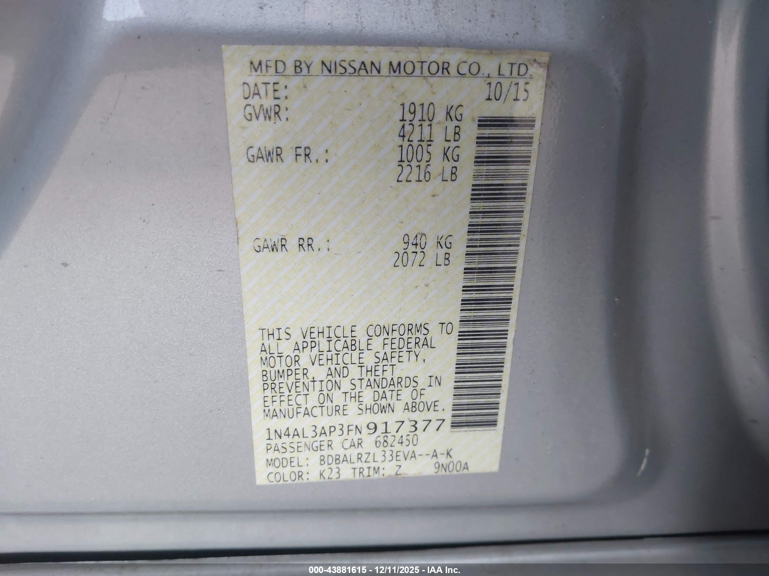 NISSAN ALTIMA image 9