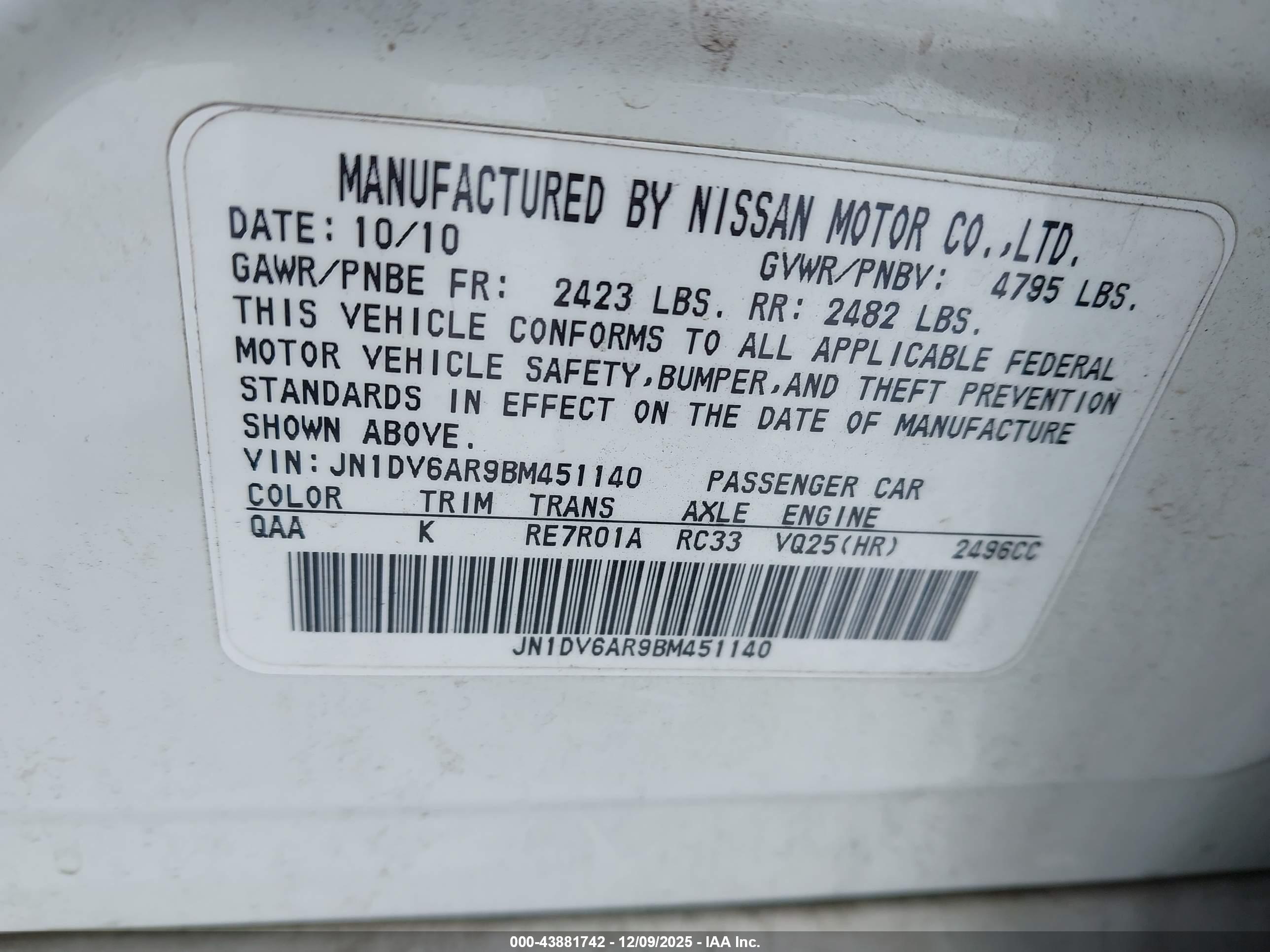 INFINITI G25X image 9
