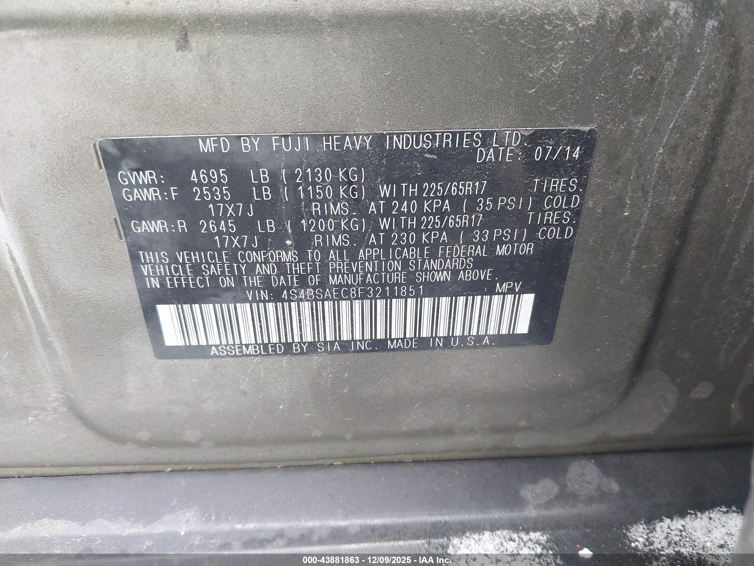 SUBARU OUTBACK image 9
