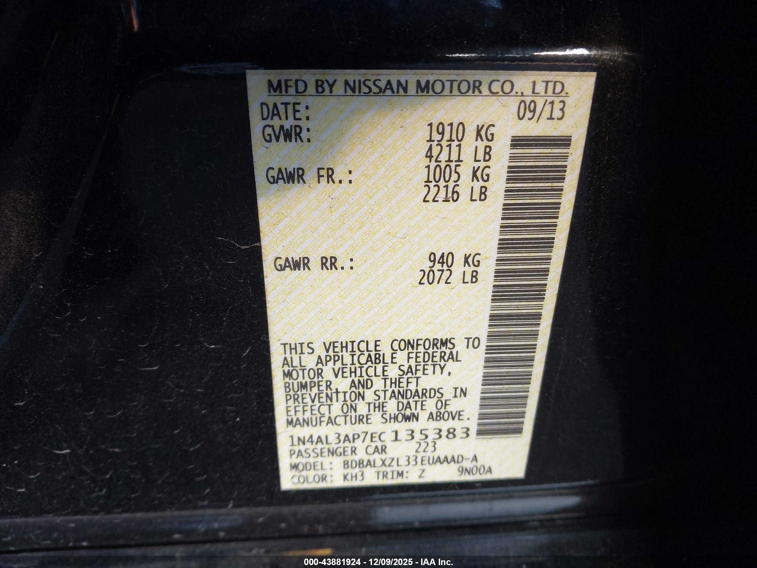 NISSAN ALTIMA image 9