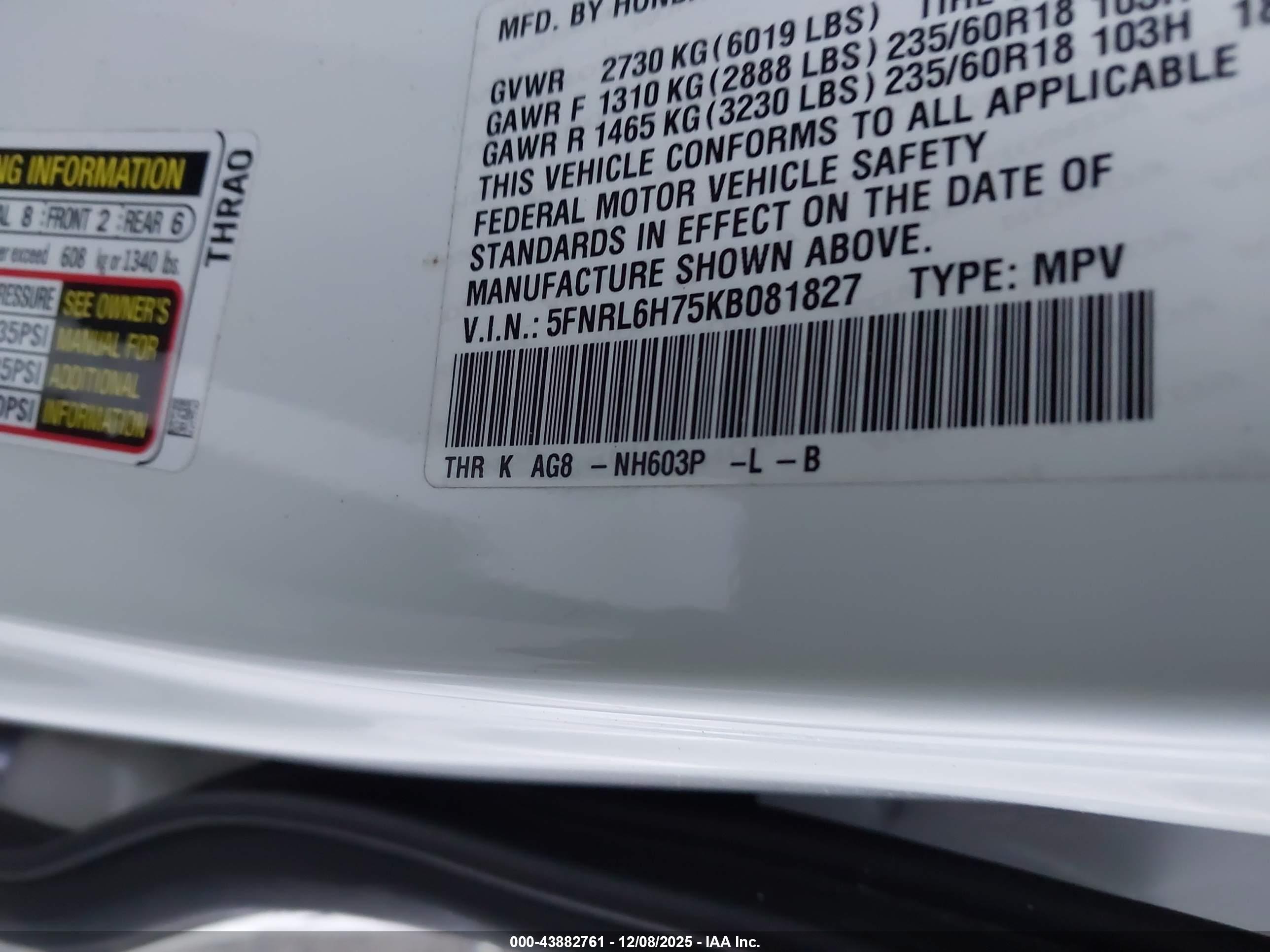HONDA ODYSSEY image 9