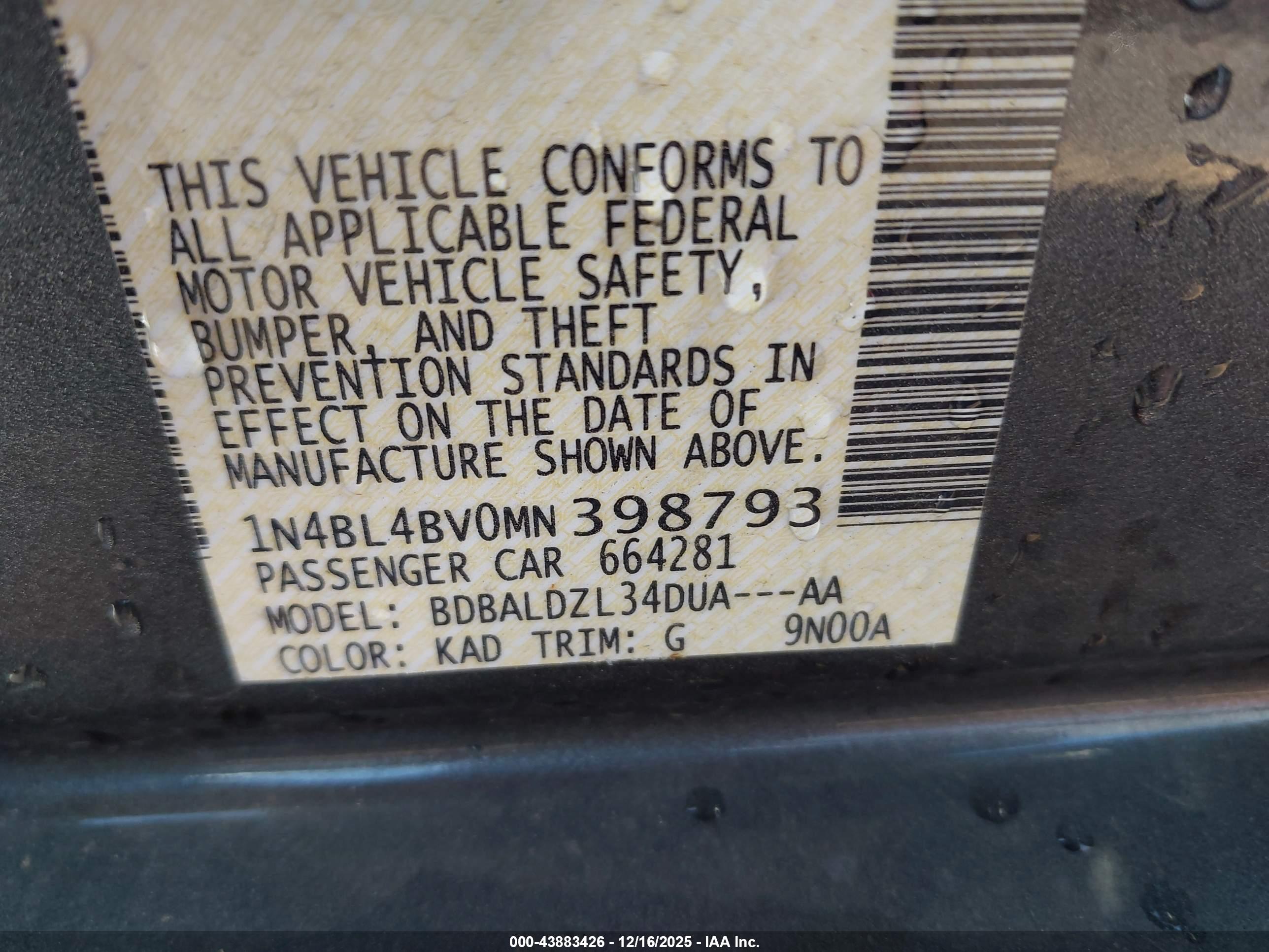 NISSAN ALTIMA image 9