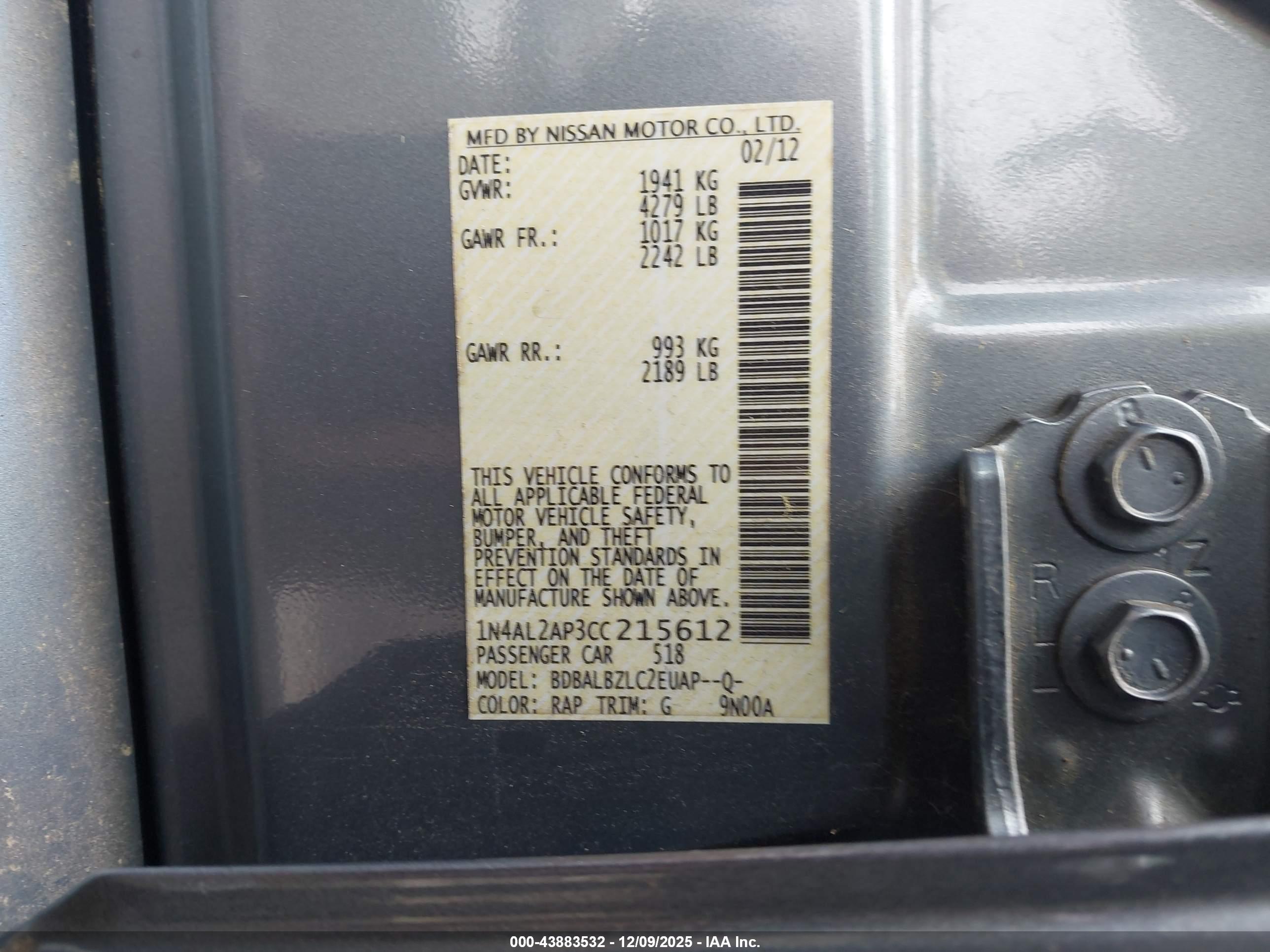NISSAN ALTIMA image 9