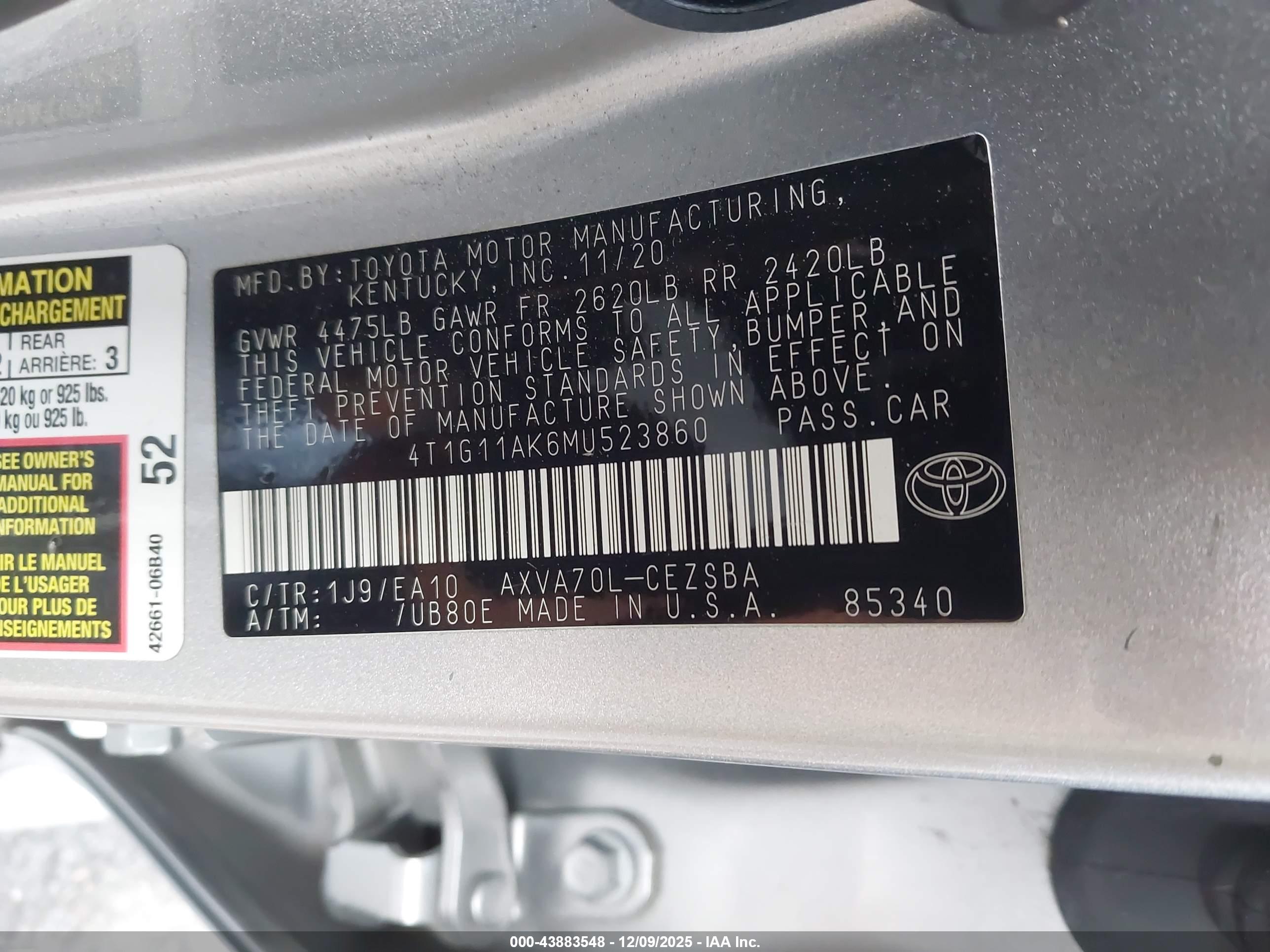 TOYOTA CAMRY image 9