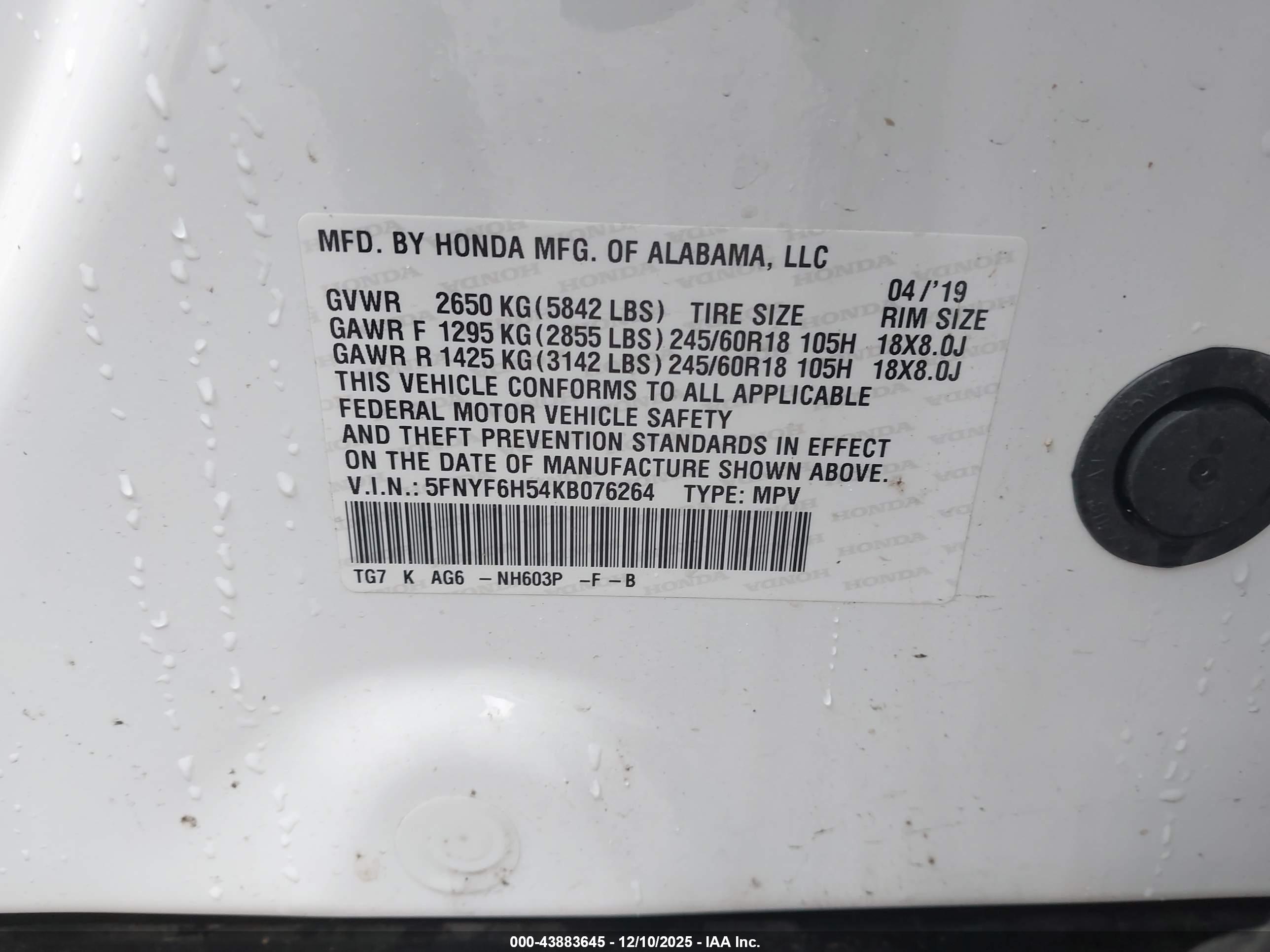 HONDA PILOT image 9