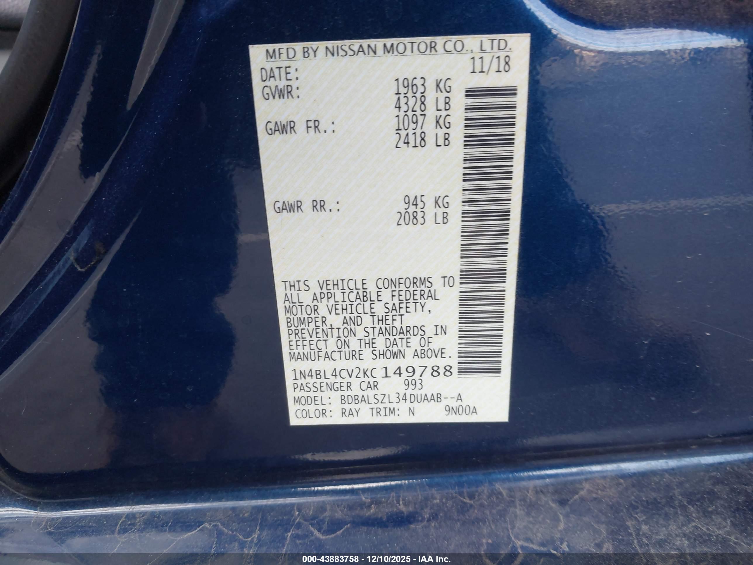 NISSAN ALTIMA image 9