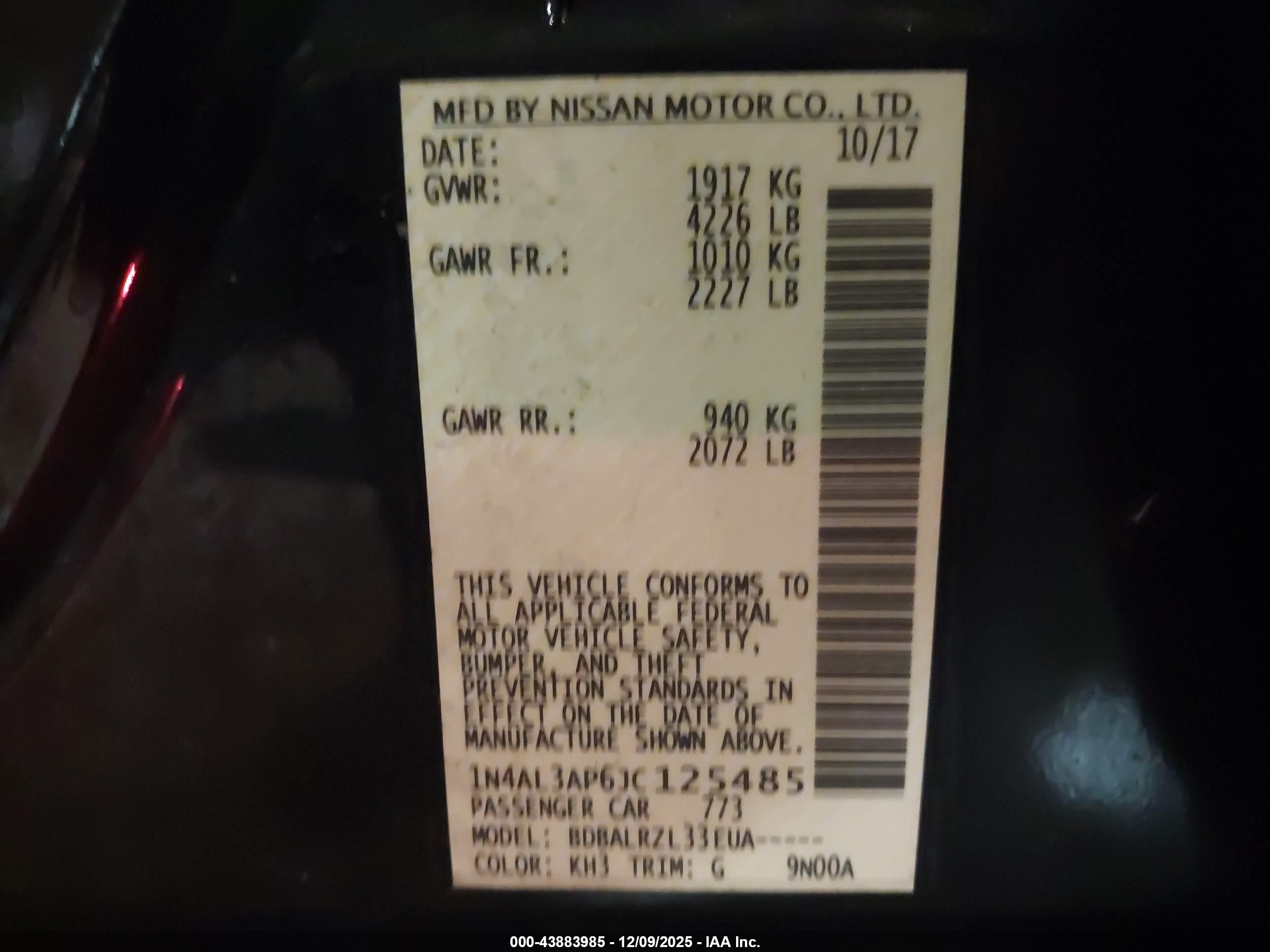 NISSAN ALTIMA image 9