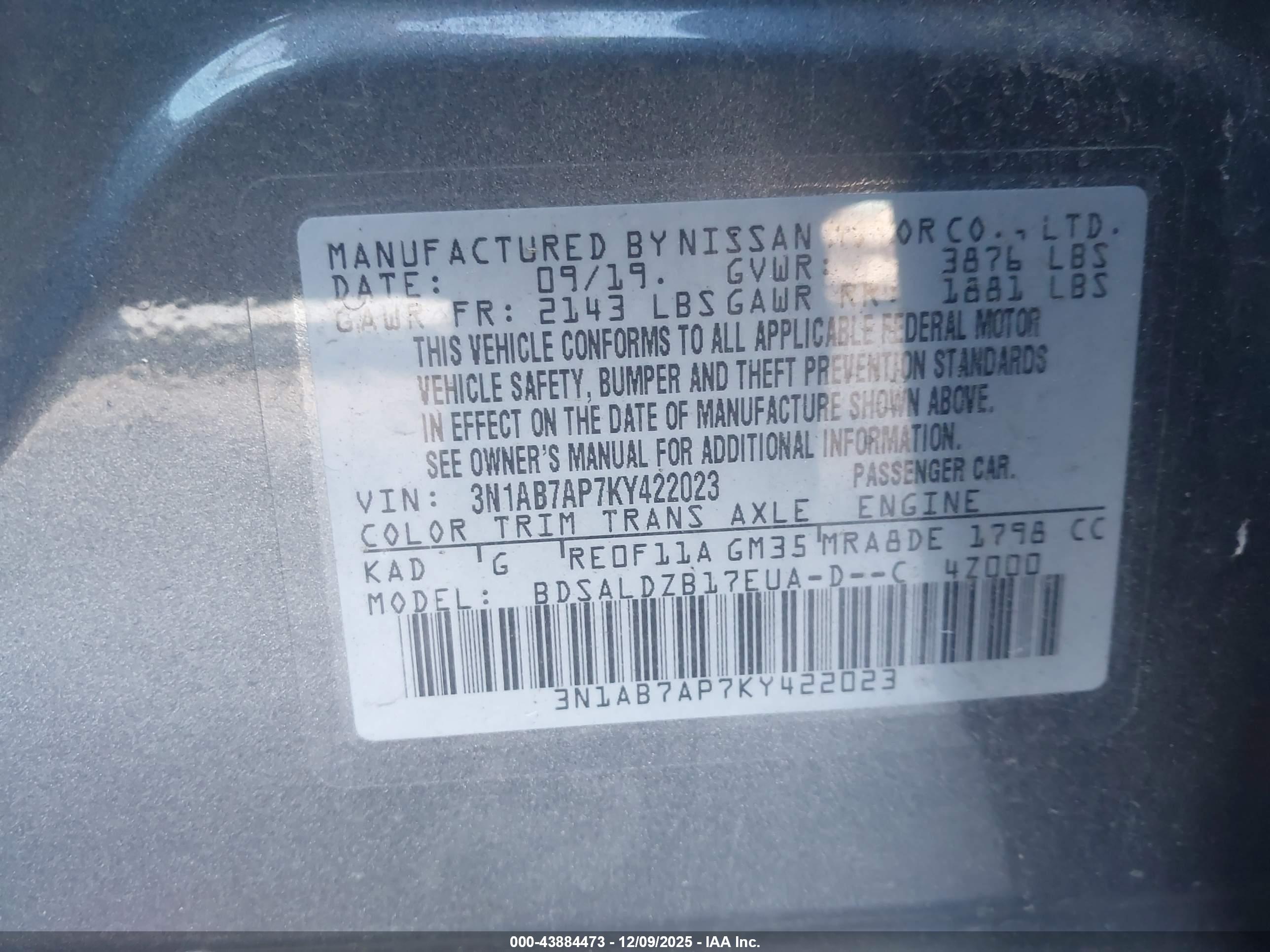 NISSAN SENTRA image 9