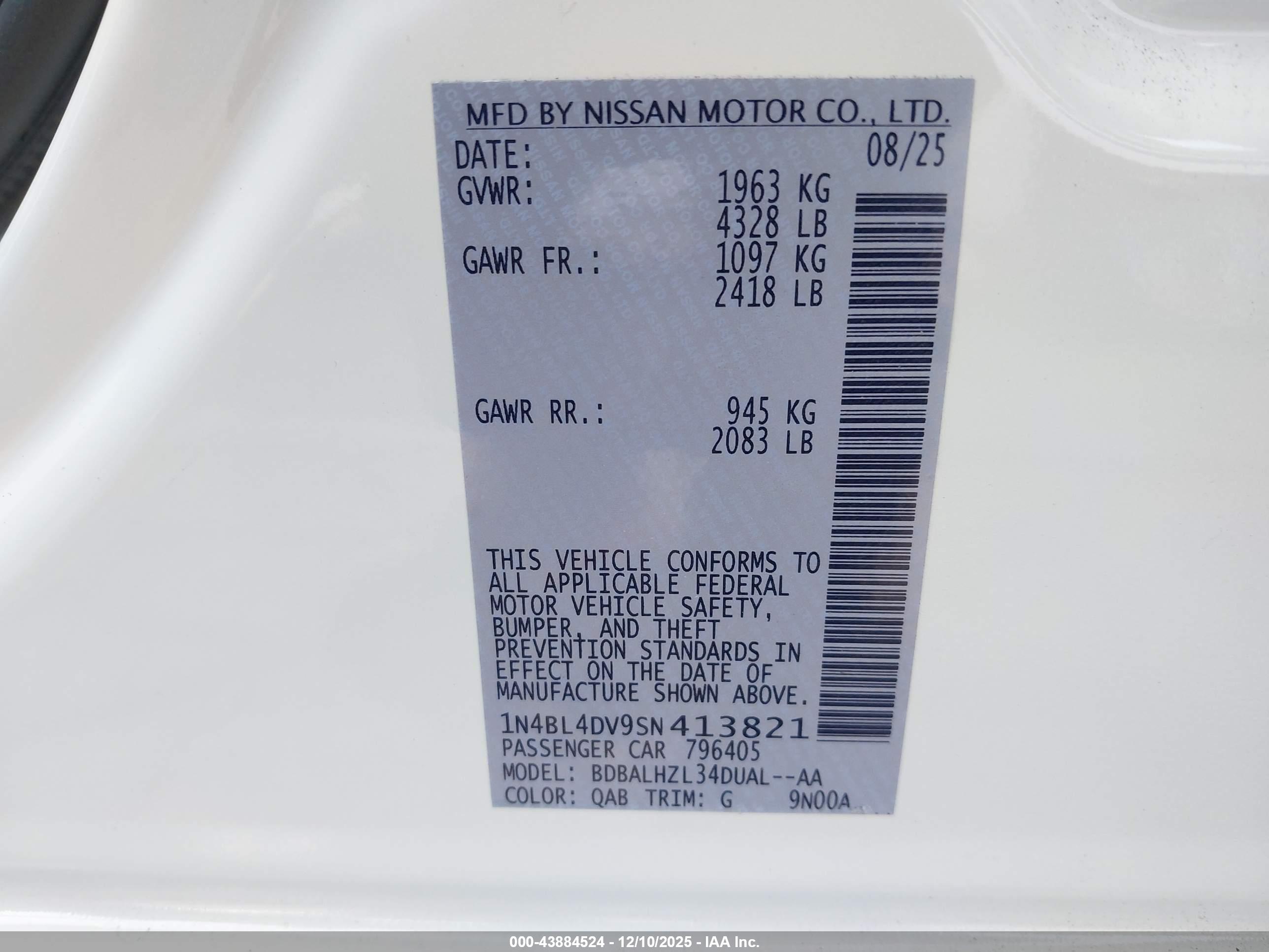 NISSAN ALTIMA image 9