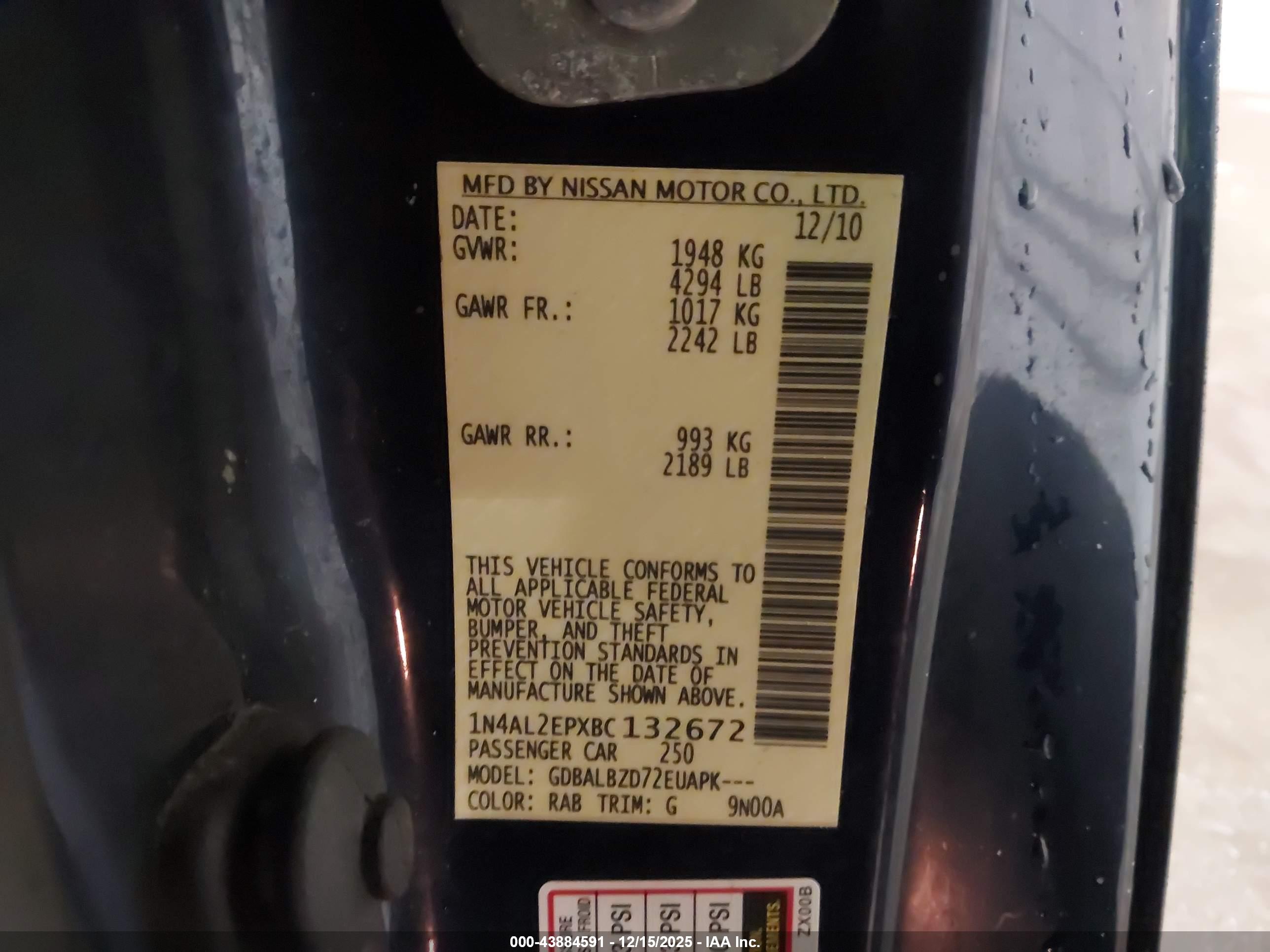 NISSAN ALTIMA image 9