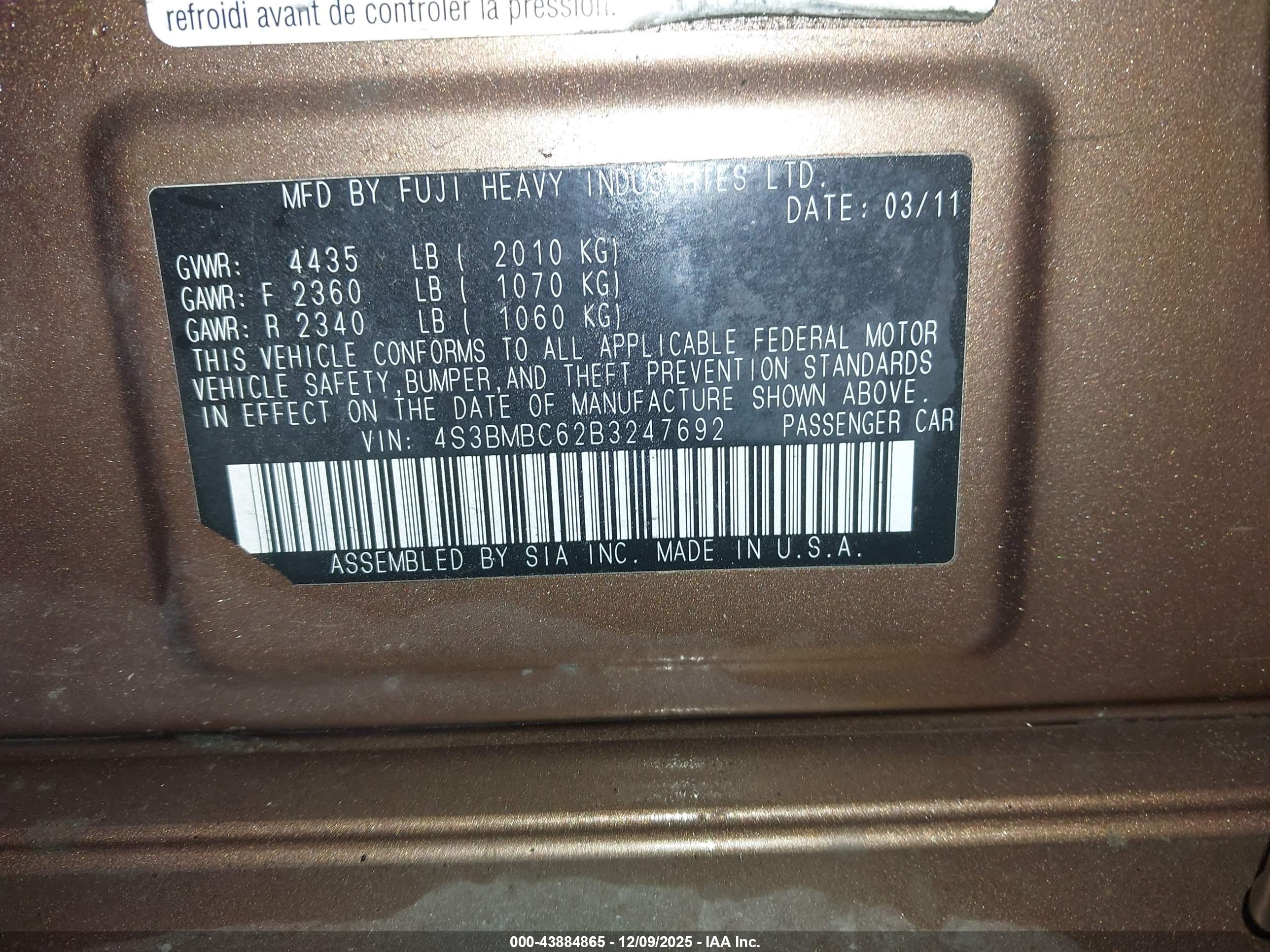 SUBARU LEGACY image 9