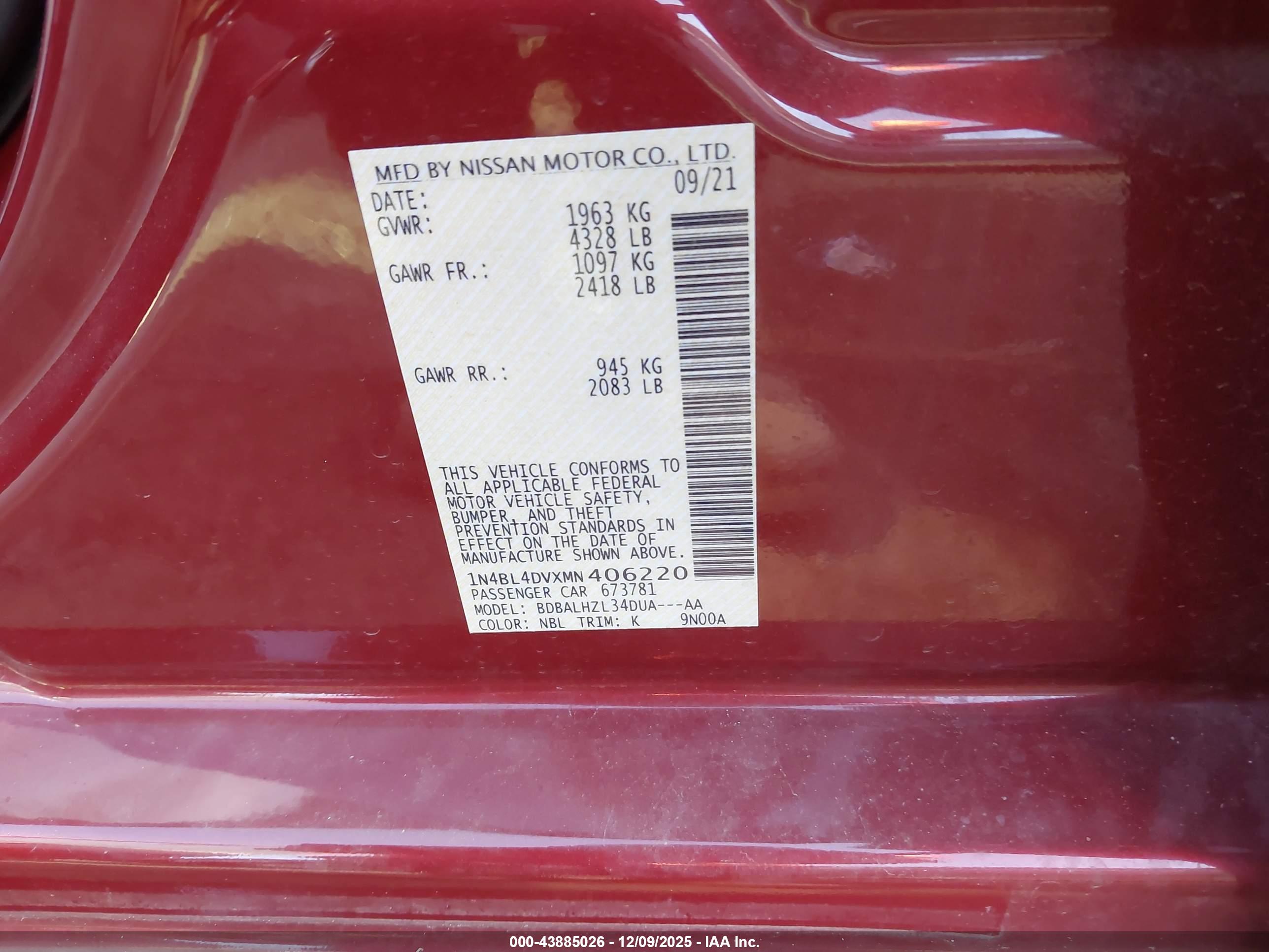 NISSAN ALTIMA image 9