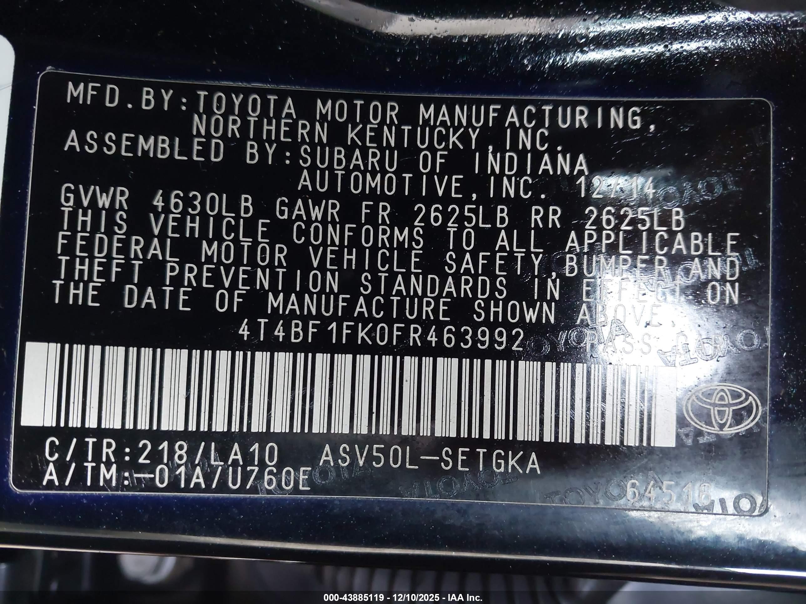 TOYOTA CAMRY image 9