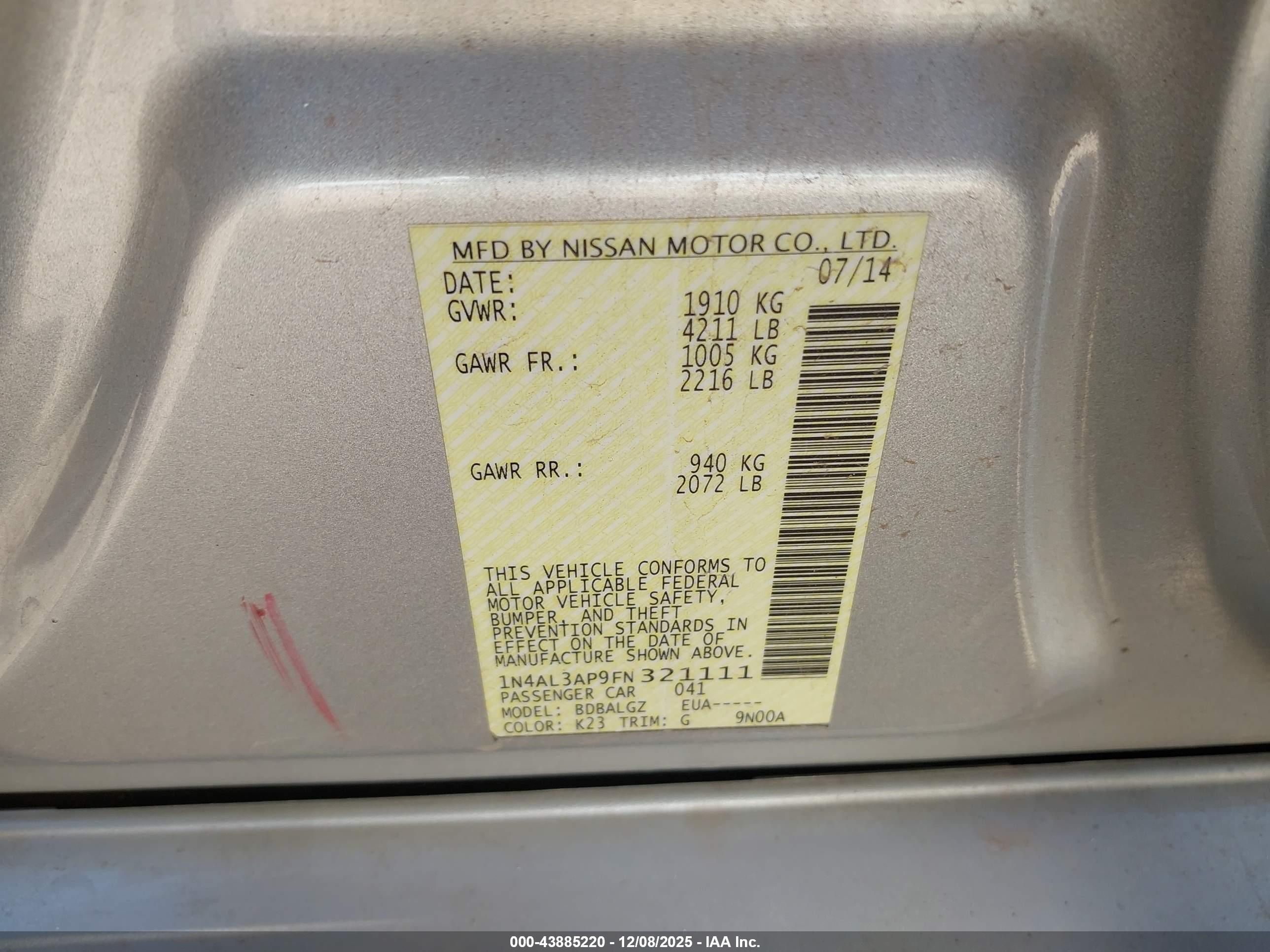 NISSAN ALTIMA image 9