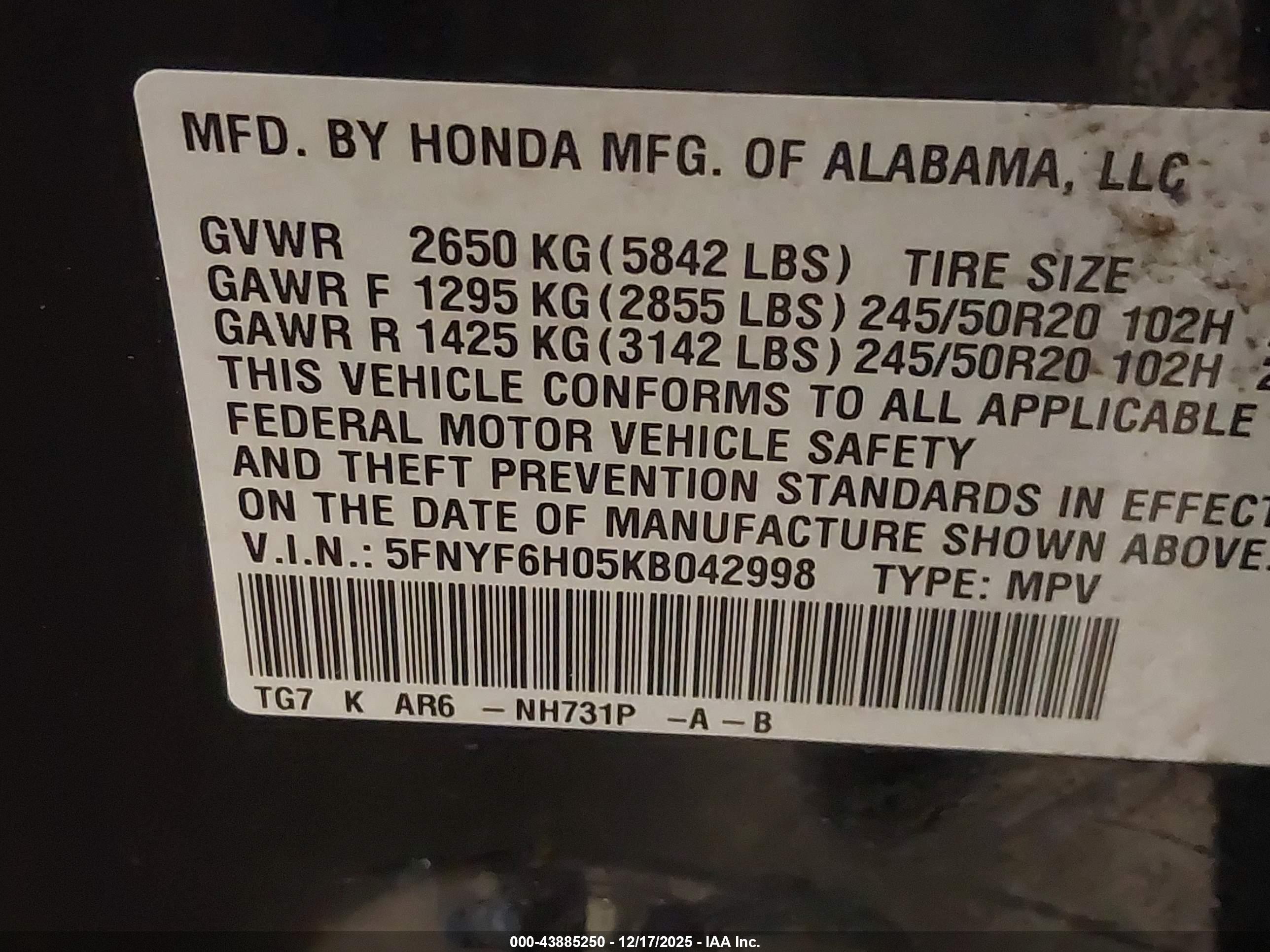 HONDA PILOT image 9