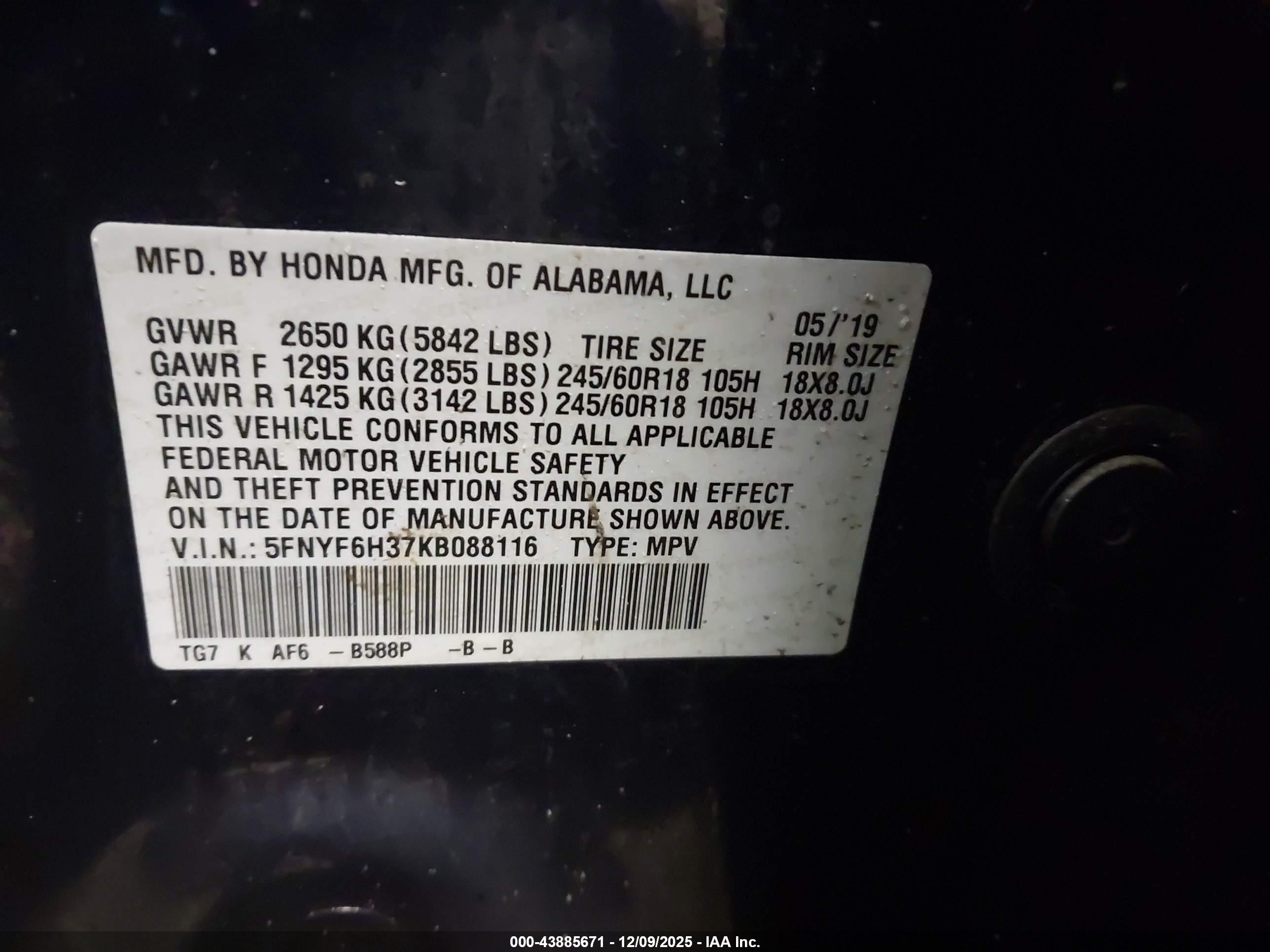 HONDA PILOT image 9