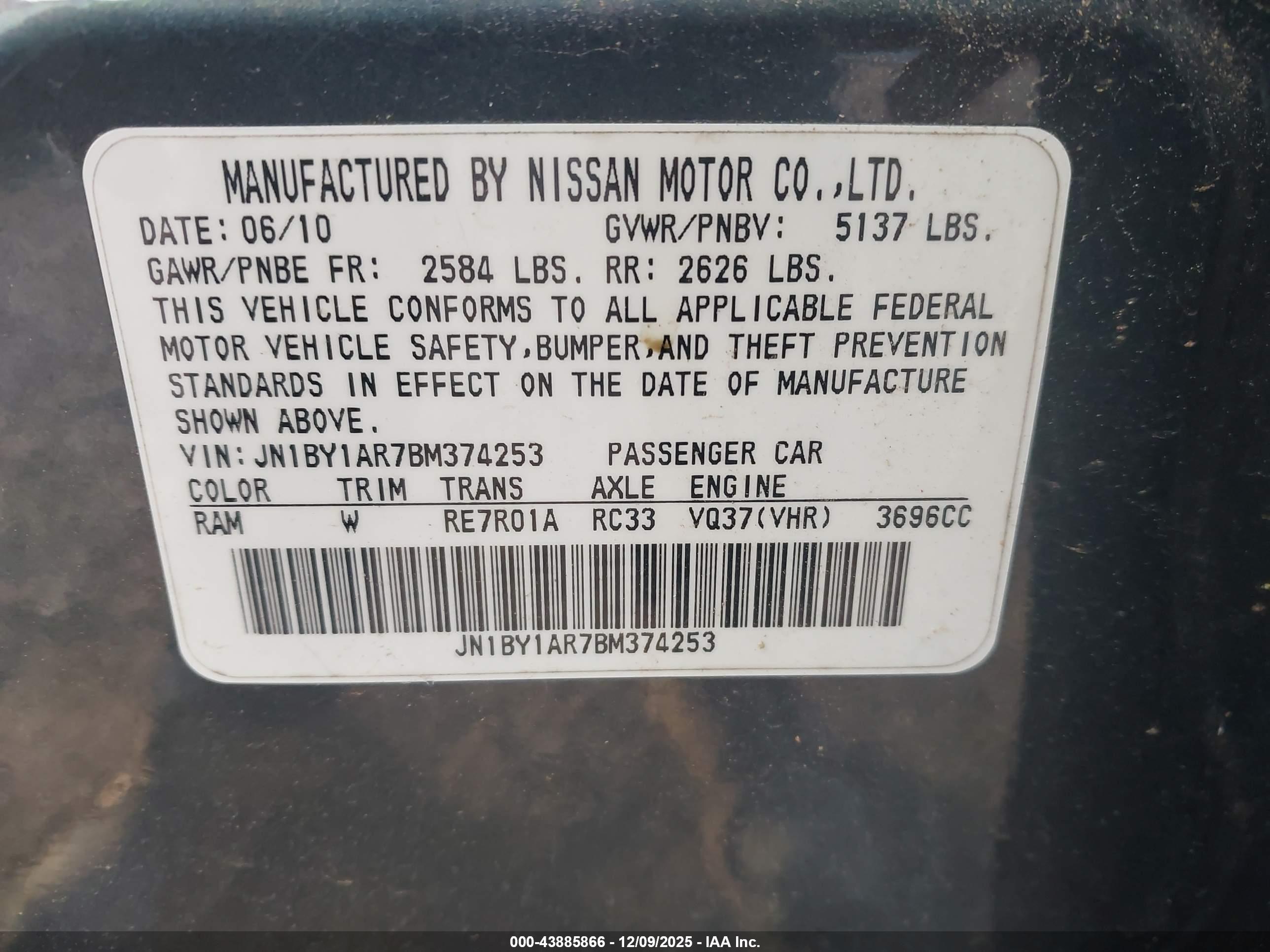 INFINITI M37X image 9